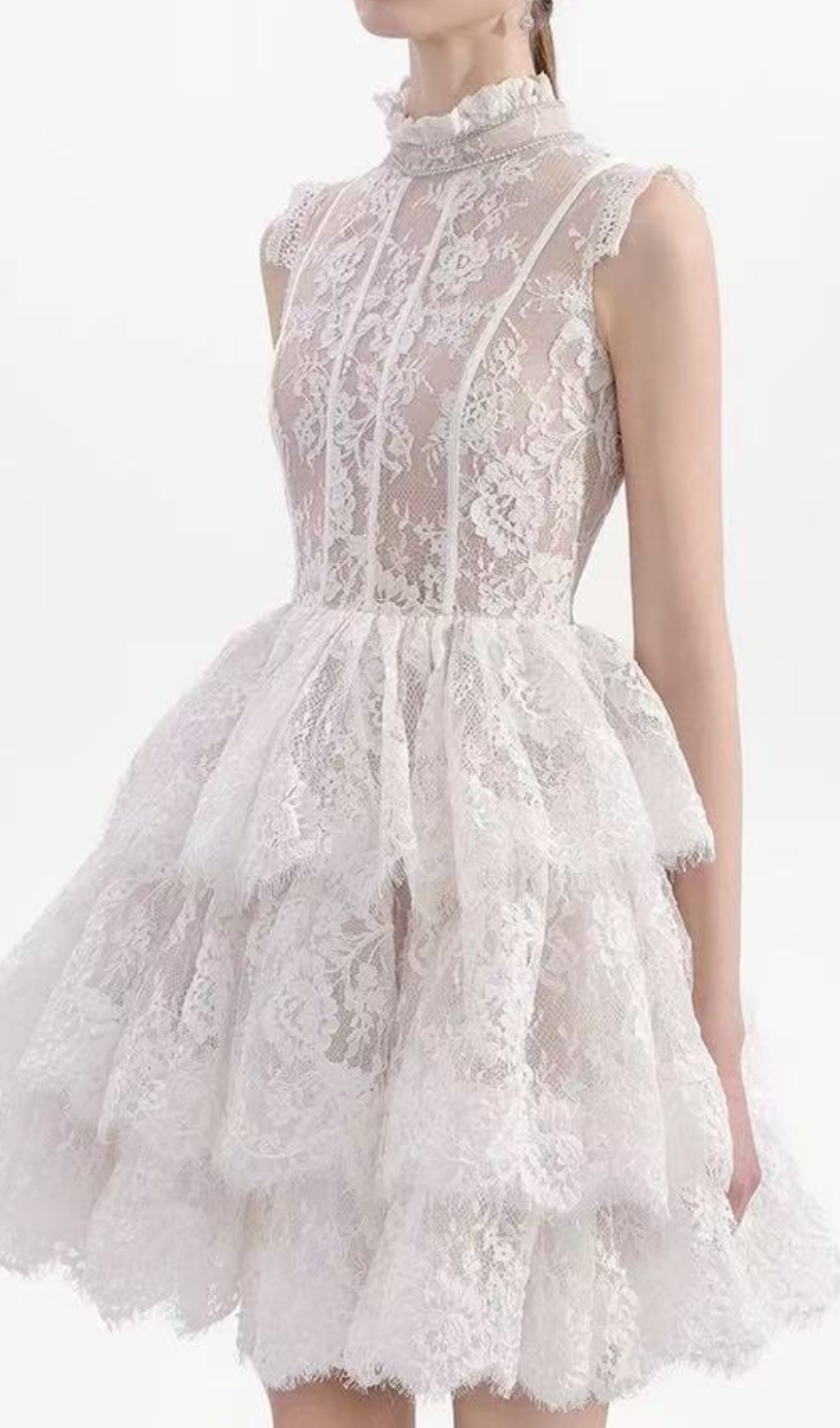 8429b6019ca2a07c2d7f19135f7de64f.jpg Fashionslee Women Estevão White Lace Mini Dress