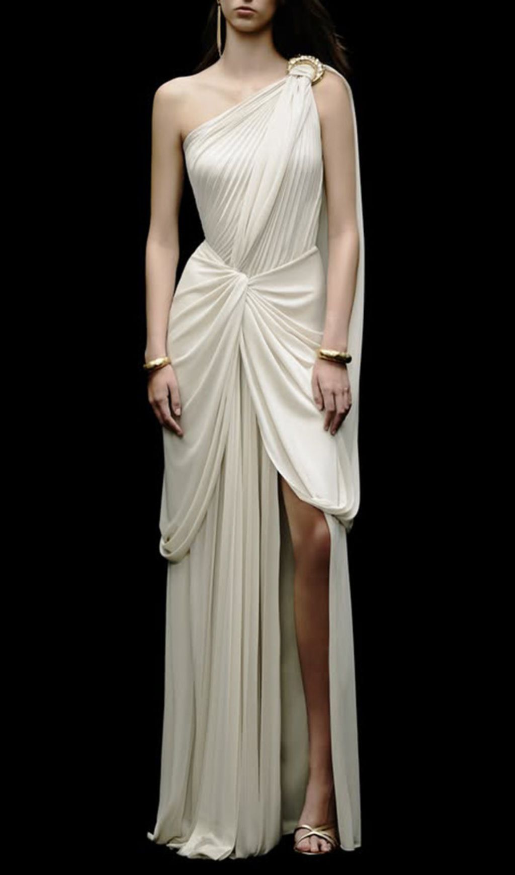 Fashionslee Women Jenise One-Shoulder Ruched Maxi Dress