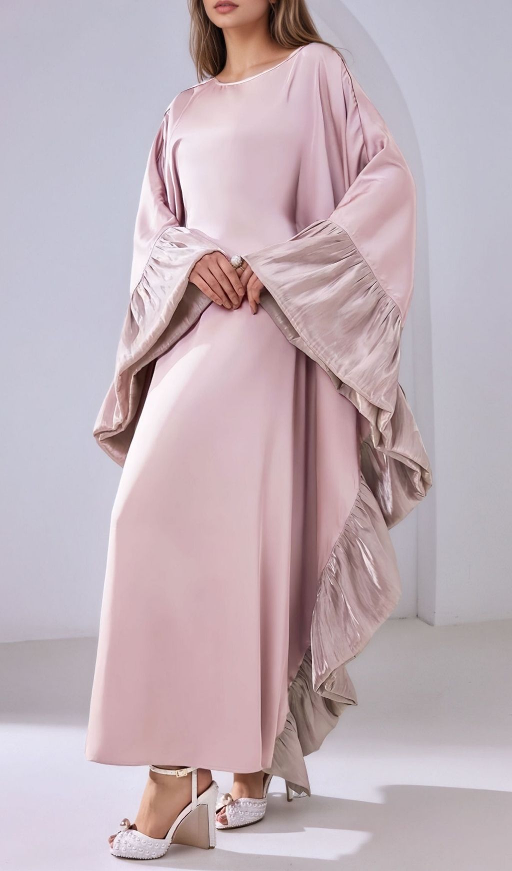 8471117de85a3739edeee01961739714.jpg Fashionslee Women Kirklynn Pink Batwing Sleeve Maxi Dress