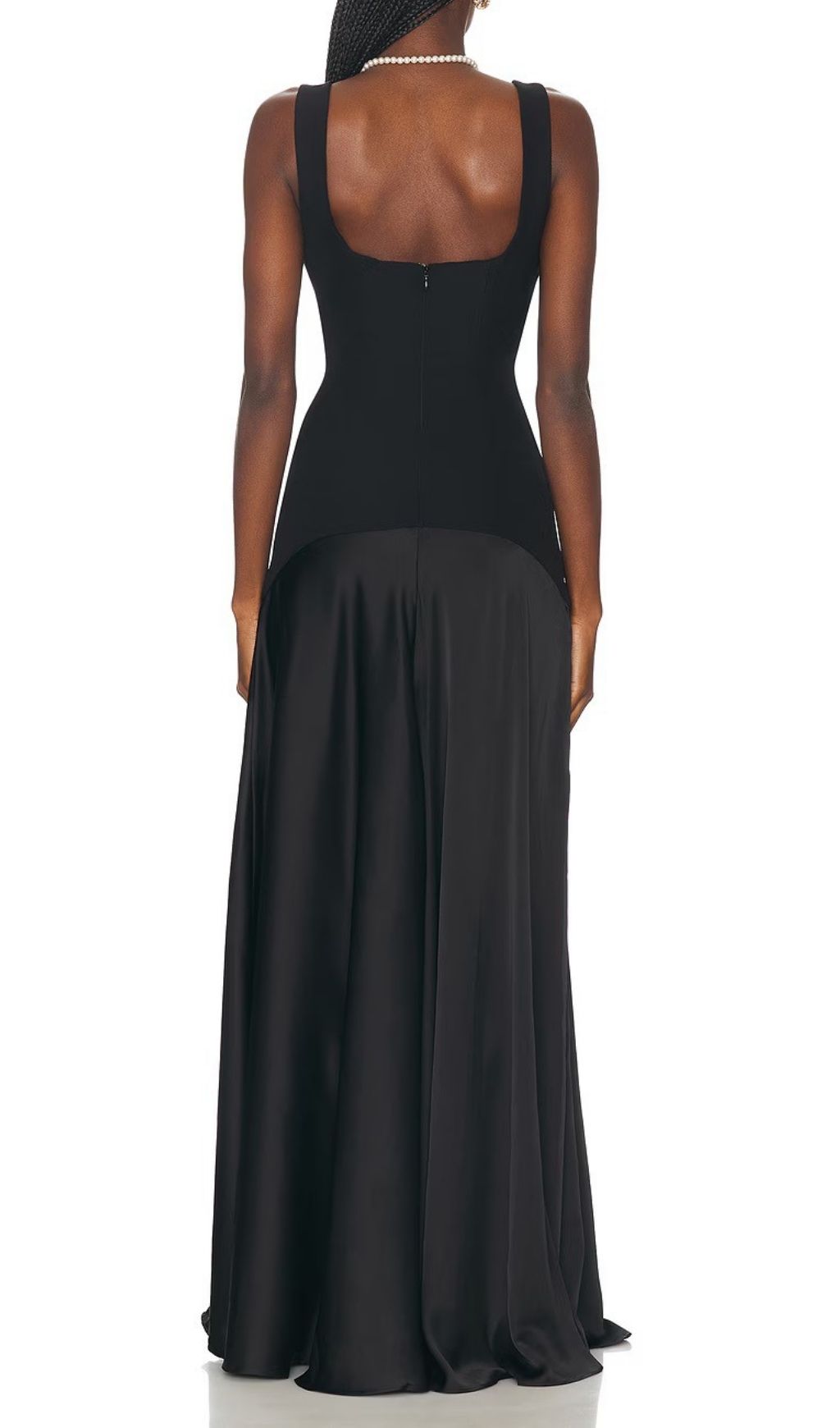 Fashionslee Women Kalista Black Square Neck Maxi Dress