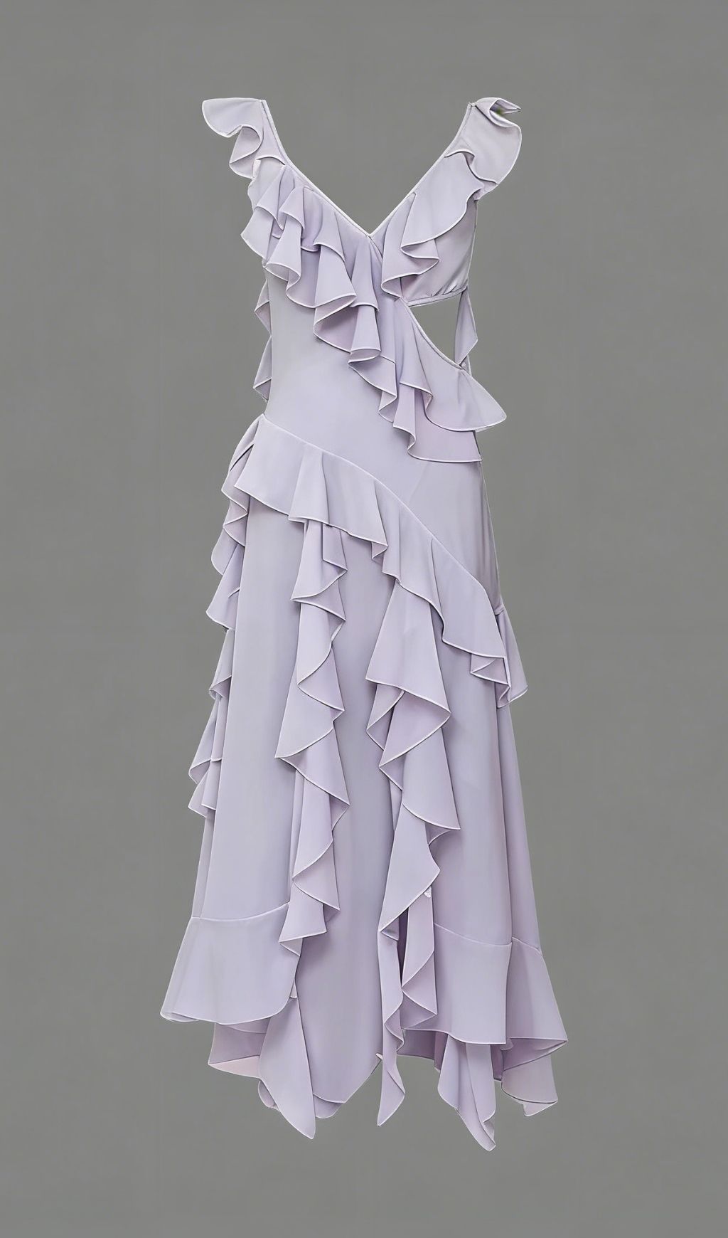 Fashionslee Women Kasandra Purple Ruffle Maxi Dress