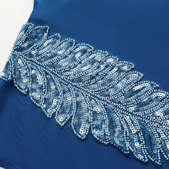 852151e1a6b7dfaf8cc92dad20899e39.jpg Fashionslee Women Kristian Blue Sequin One-Piece Swimsuit & Sarong