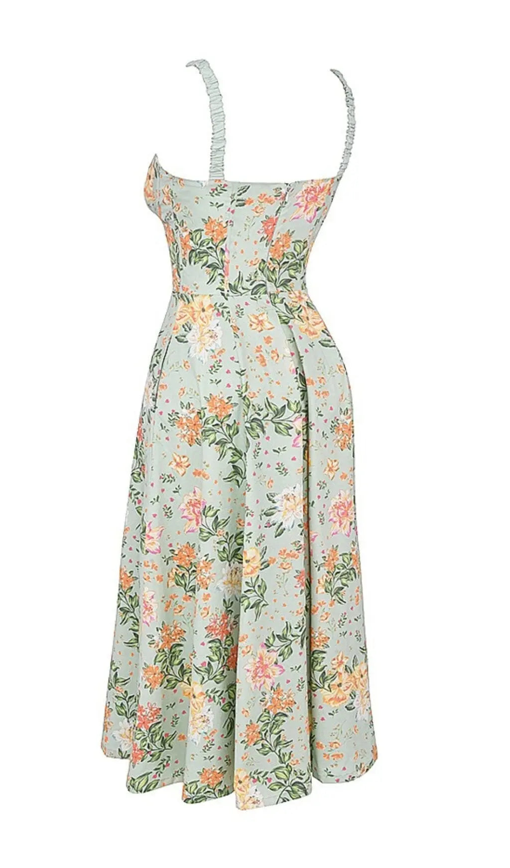 852ea093c7007df3f309e1ba3d1f5d32.jpeg Fashionslee Women Light Jade Print Bustier Sundress