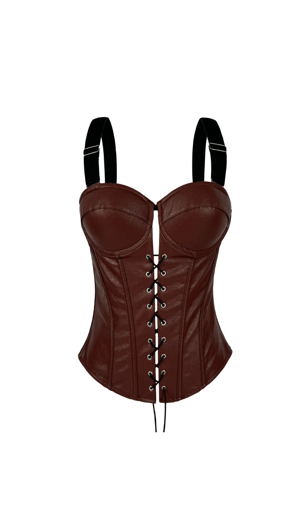 Fashionslee Women Karly PU Leather Corset Top