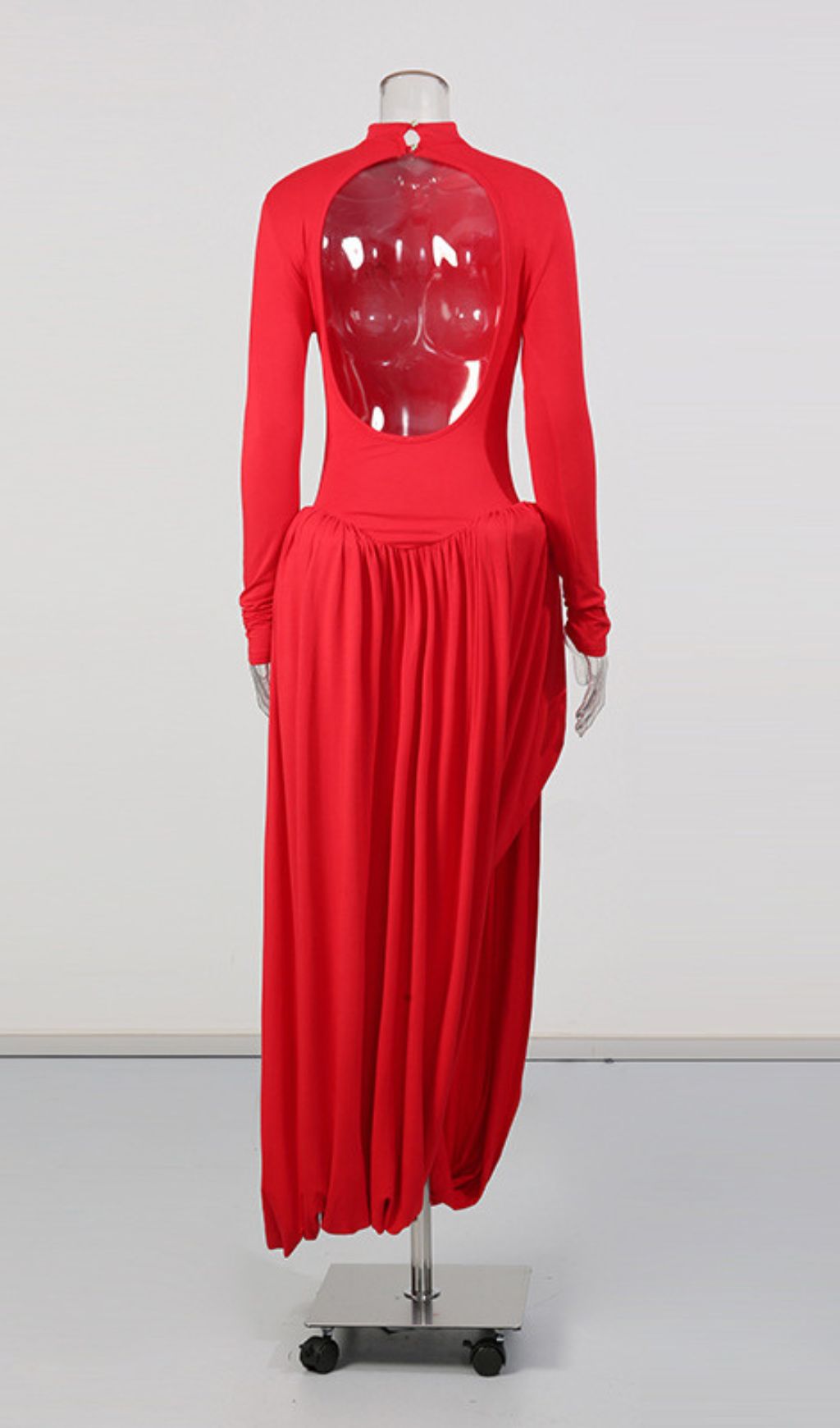 RED VIRAL LONG SLEEVE MAXI DRESS - OWNCI RED VIRAL LONG SLEEVE MAXI DRESS - OWNCI