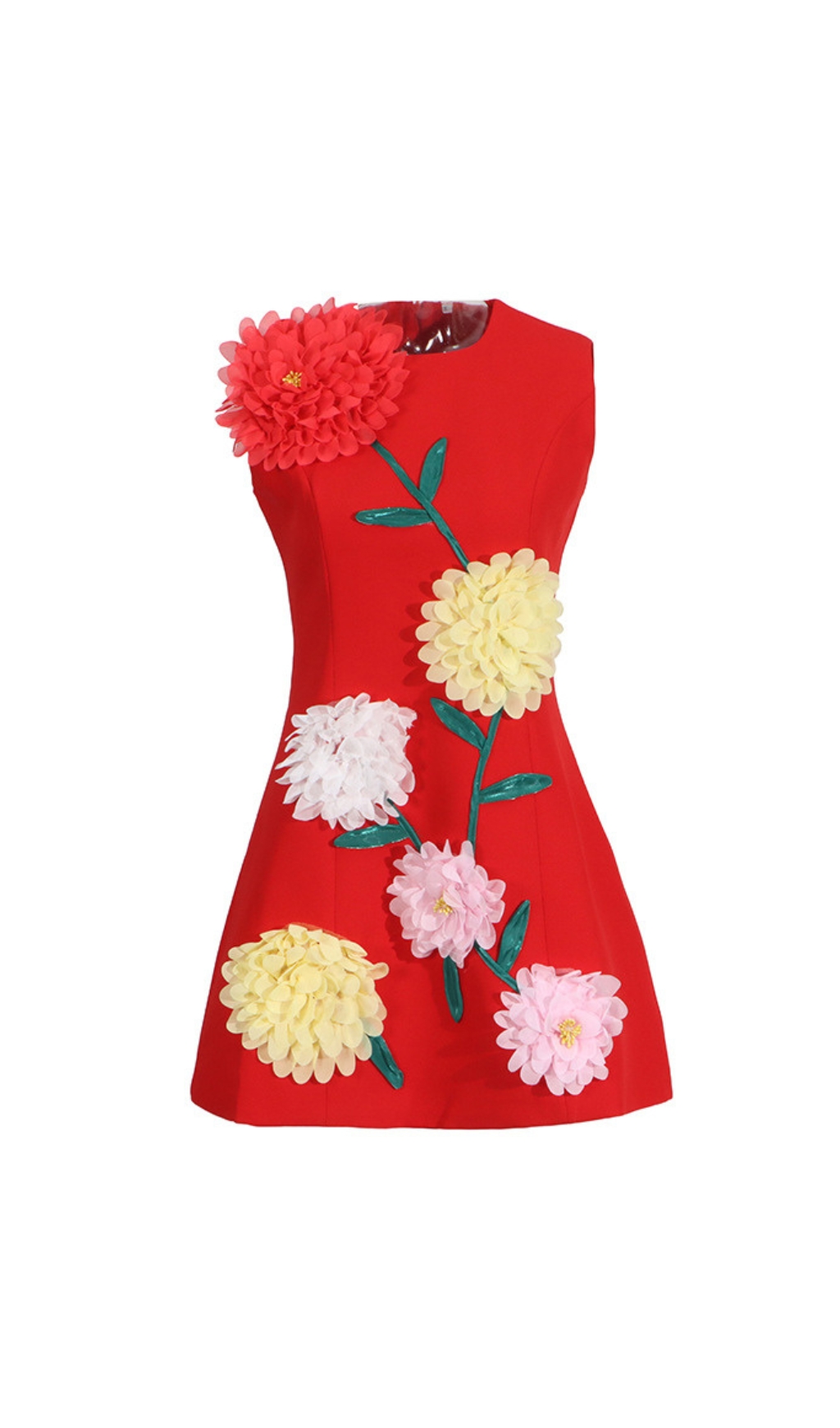 VINTAGE VIBES ERICA RED FLORAL MINI DRESS - OWNCI VINTAGE VIBES ERICA RED FLORAL MINI DRESS - OWNCI