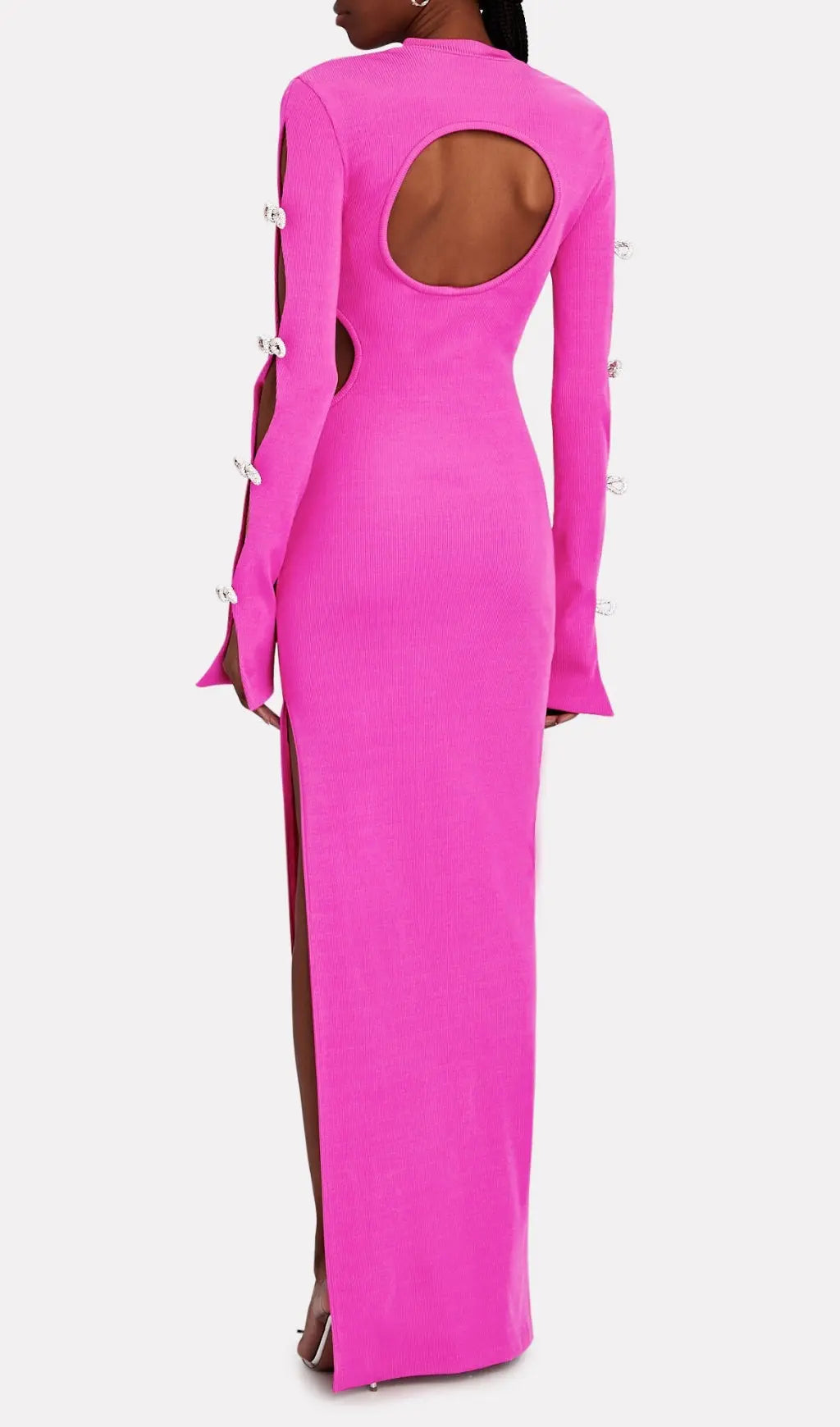 Fashionslee Women Bandage Cut Out Maxi Dress In Pink