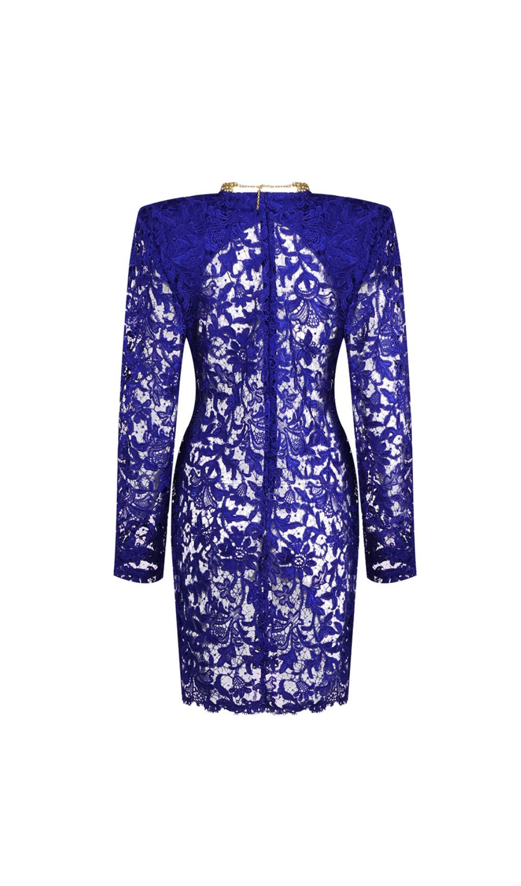 Fashionslee Women Hermia Blue Long Sleeve Mini Dress