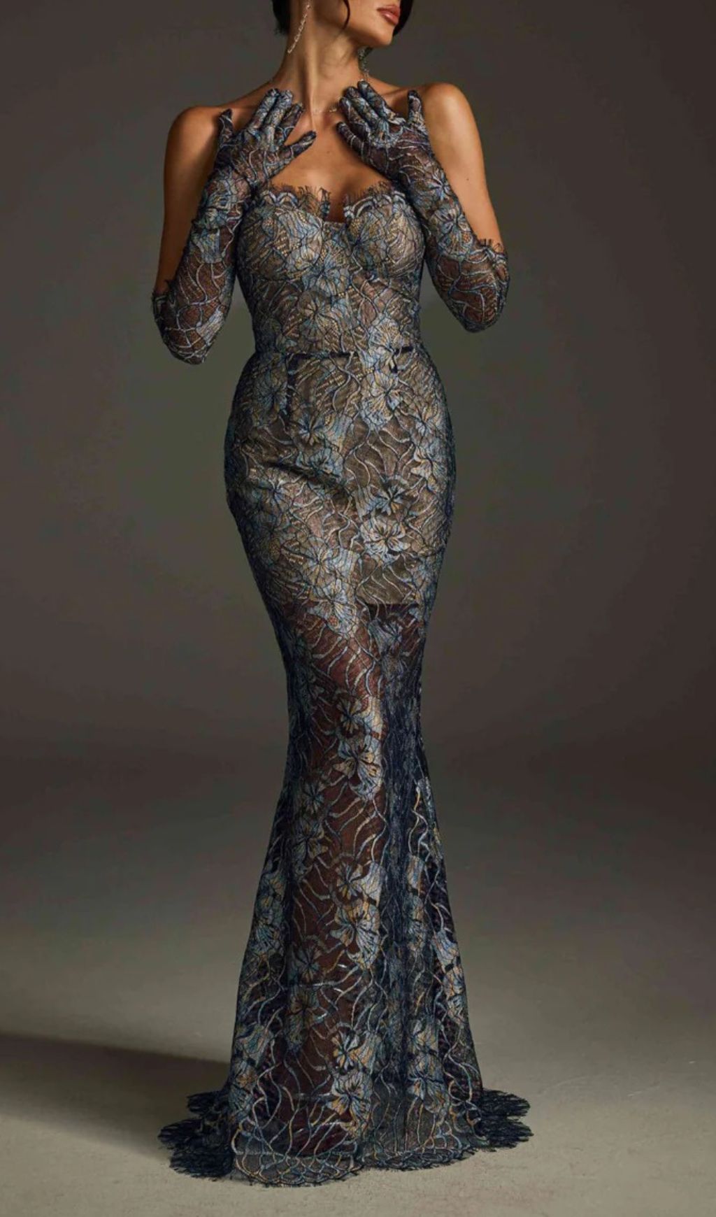 8638ec60dd8db1a0495bfdd343cb1264.jpg Fashionslee Women Javion Strapless Lace Floral Maxi Dress