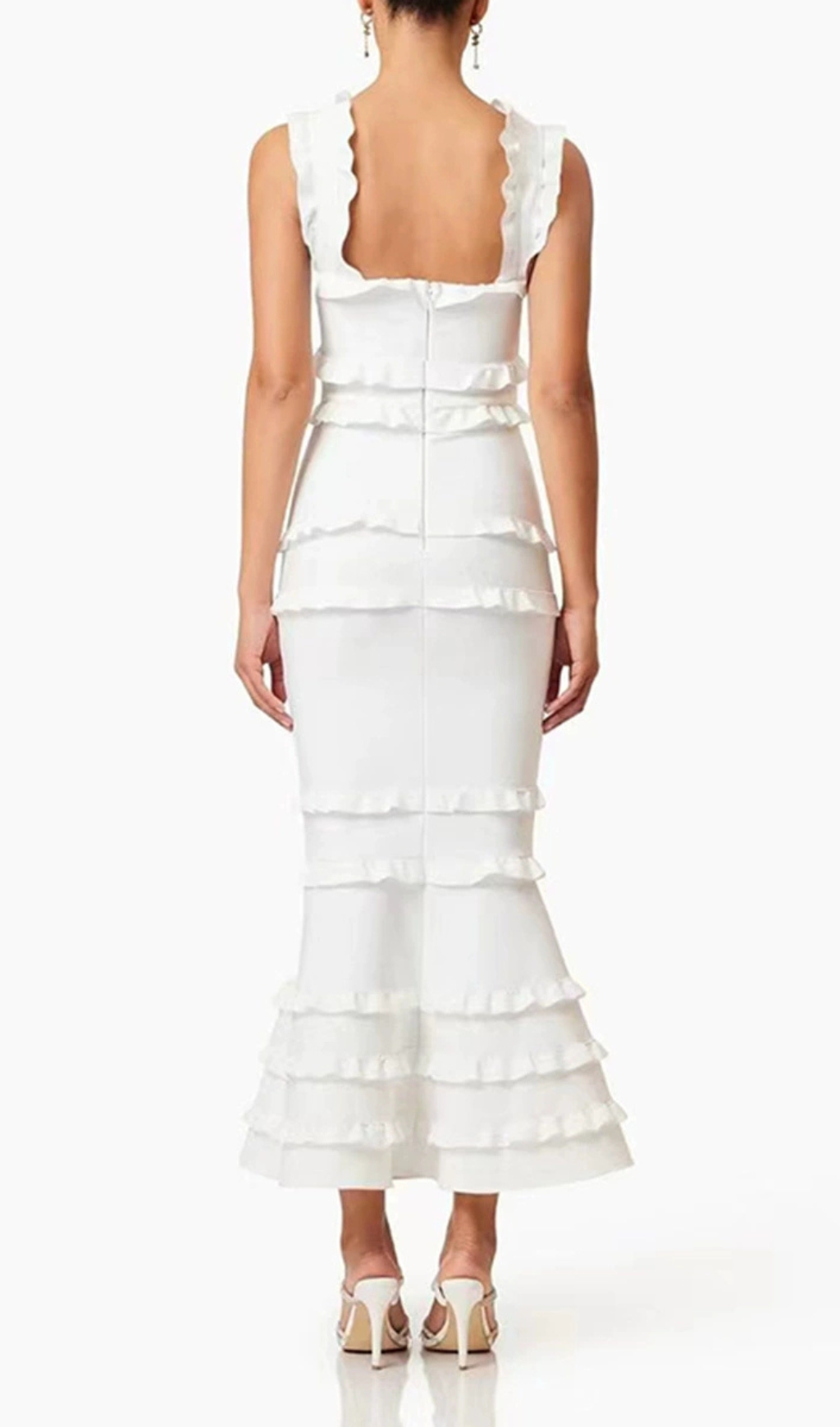 Fashionslee Women Duana White Flower Midi Dress