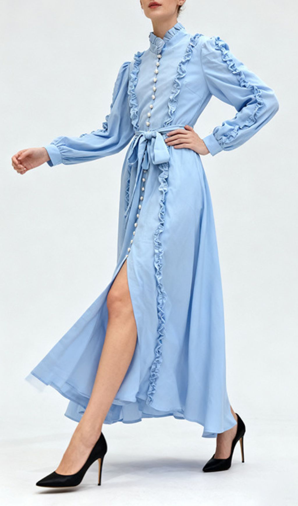 865b5b5166b10f63d831fe01001d8774.jpg Fashionslee Women Iria Blue Long Sleeve Maxi Dress