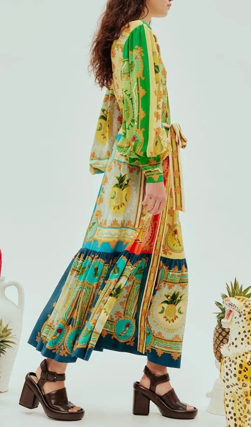 866cdb610bb534230cbf80db53722331.jpg Fashionslee Women Eliseo Printed Long Sleeve Midi Dress