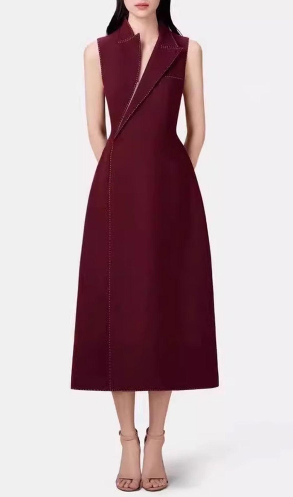 86a5c9865f6d42339358de73afe85cc6.jpg Fashionslee Women Galatea Sleeveless Irregular Midi Dress