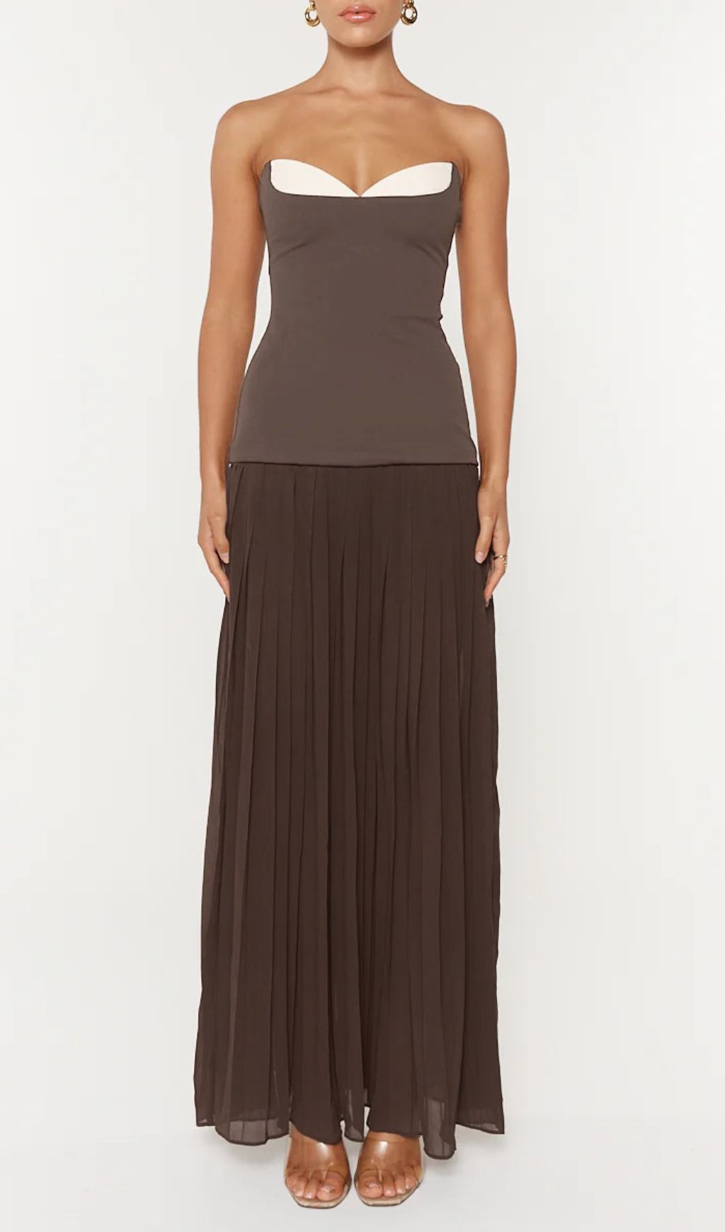 86c2ccf7da4729241630acc7f7af7257.jpg Fashionslee Women Isoke Strapless Patchwork Maxi Dress