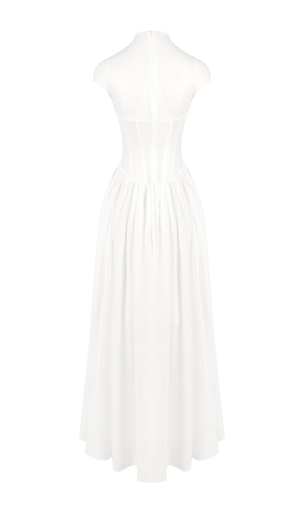 Fashionslee Women Gabija White Corset Mesh Maxi Dress