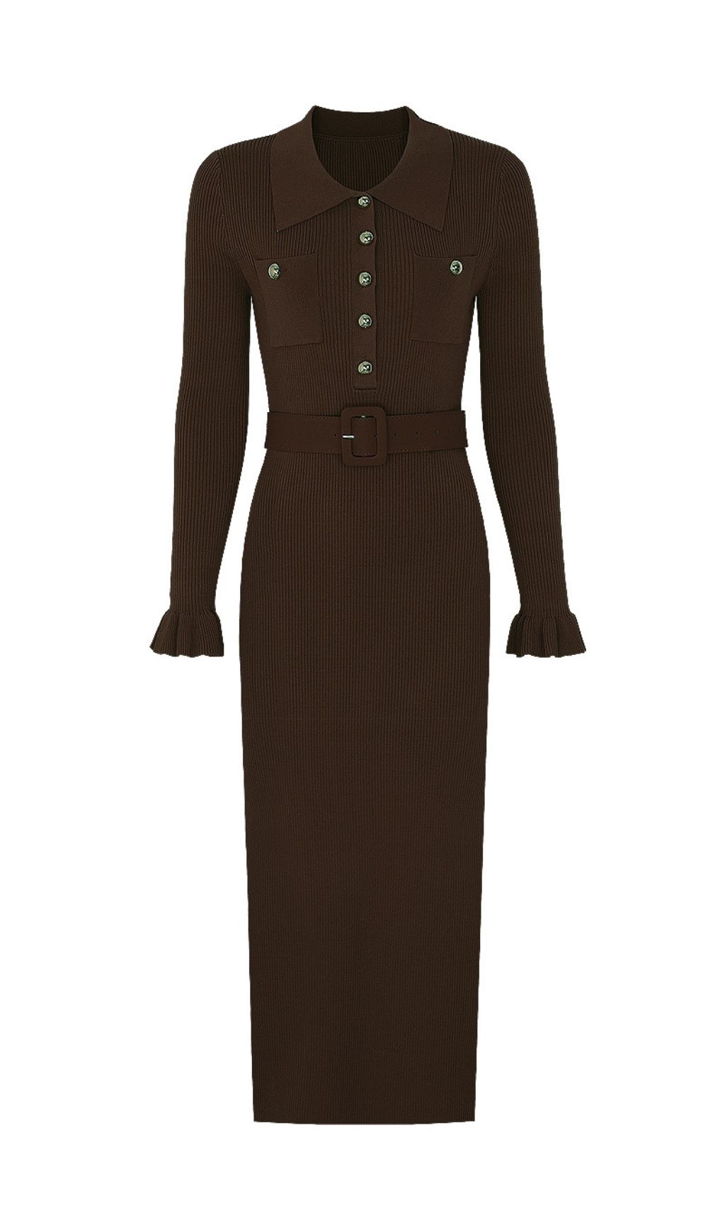 871553d38f052de45729d6527f127f62.jpg Fashionslee Women Jacek Long Sleeve Knit Midi Dress