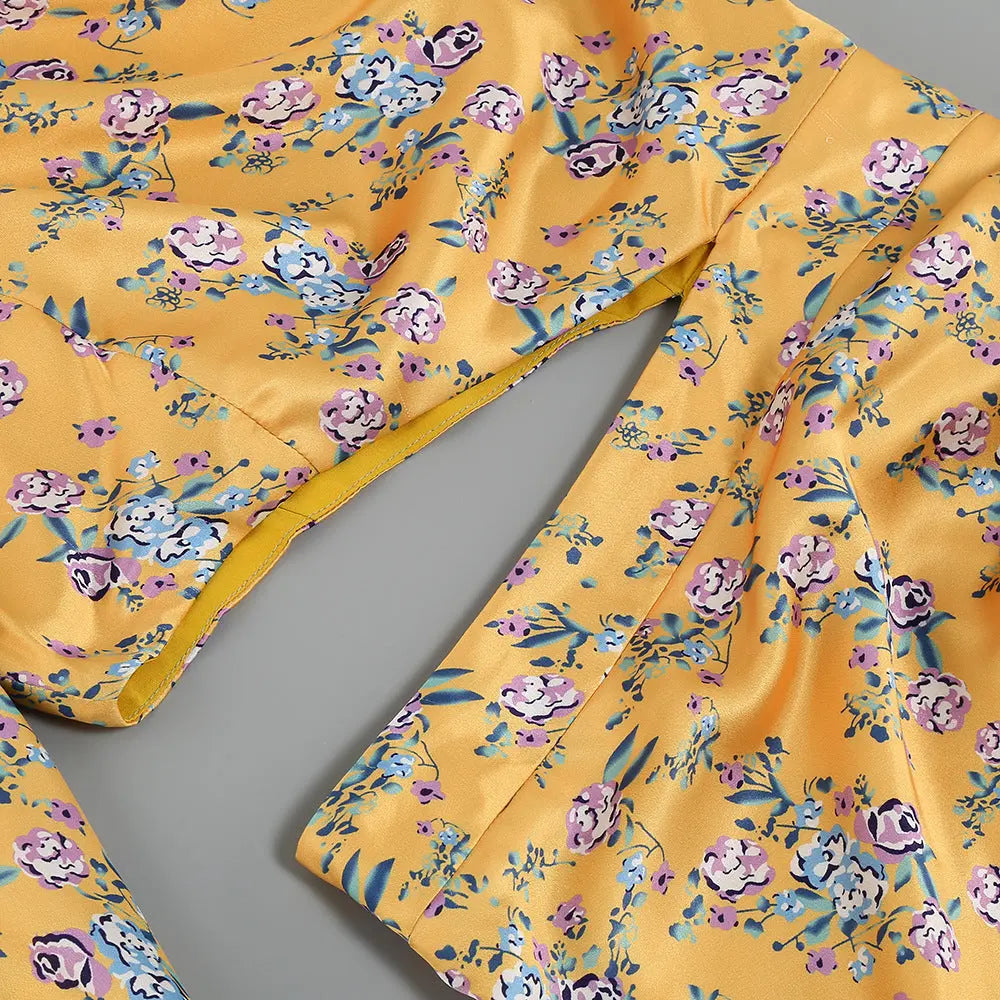VINTAGE FLORAL ONE SHOULDER MAXI DRESS - OWNCI VINTAGE FLORAL ONE SHOULDER MAXI DRESS - OWNCI