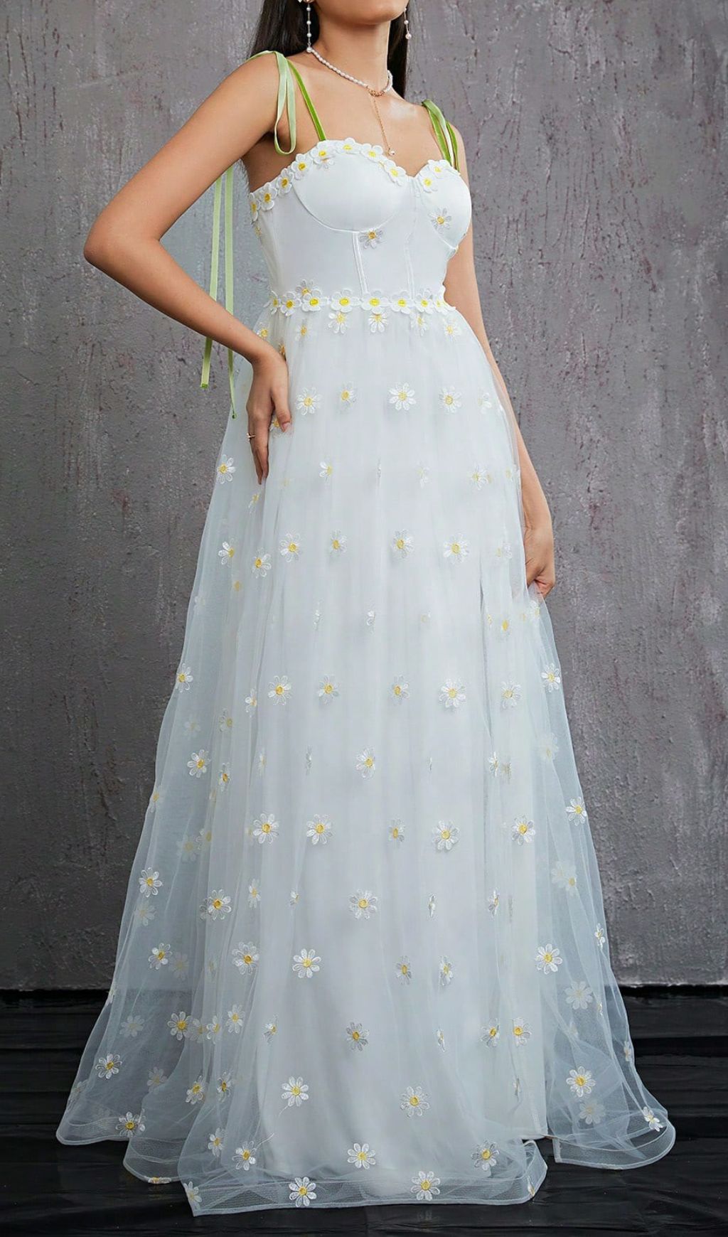 8769bc321daa944337229b47b96265b6.jpg Fashionslee Women Hisayo White Flower Embellished Maxi Dress