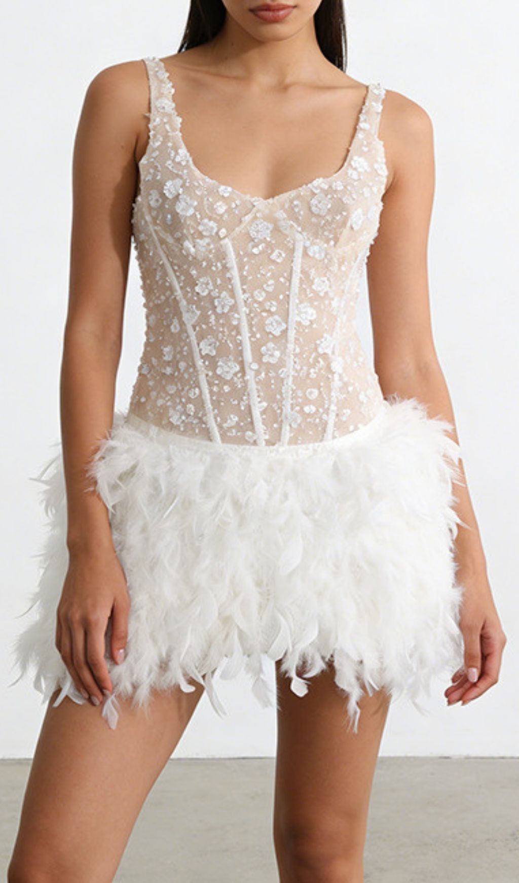 SEQUIN FEATHER MINI DRESS VIRAL PARTY - OWNCI SEQUIN FEATHER MINI DRESS VIRAL PARTY - OWNCI
