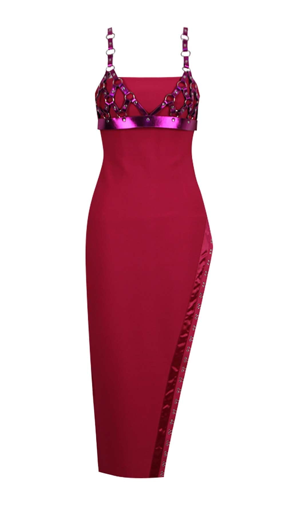 Fashionslee Women Bralette Strapless Midi Dress In Red