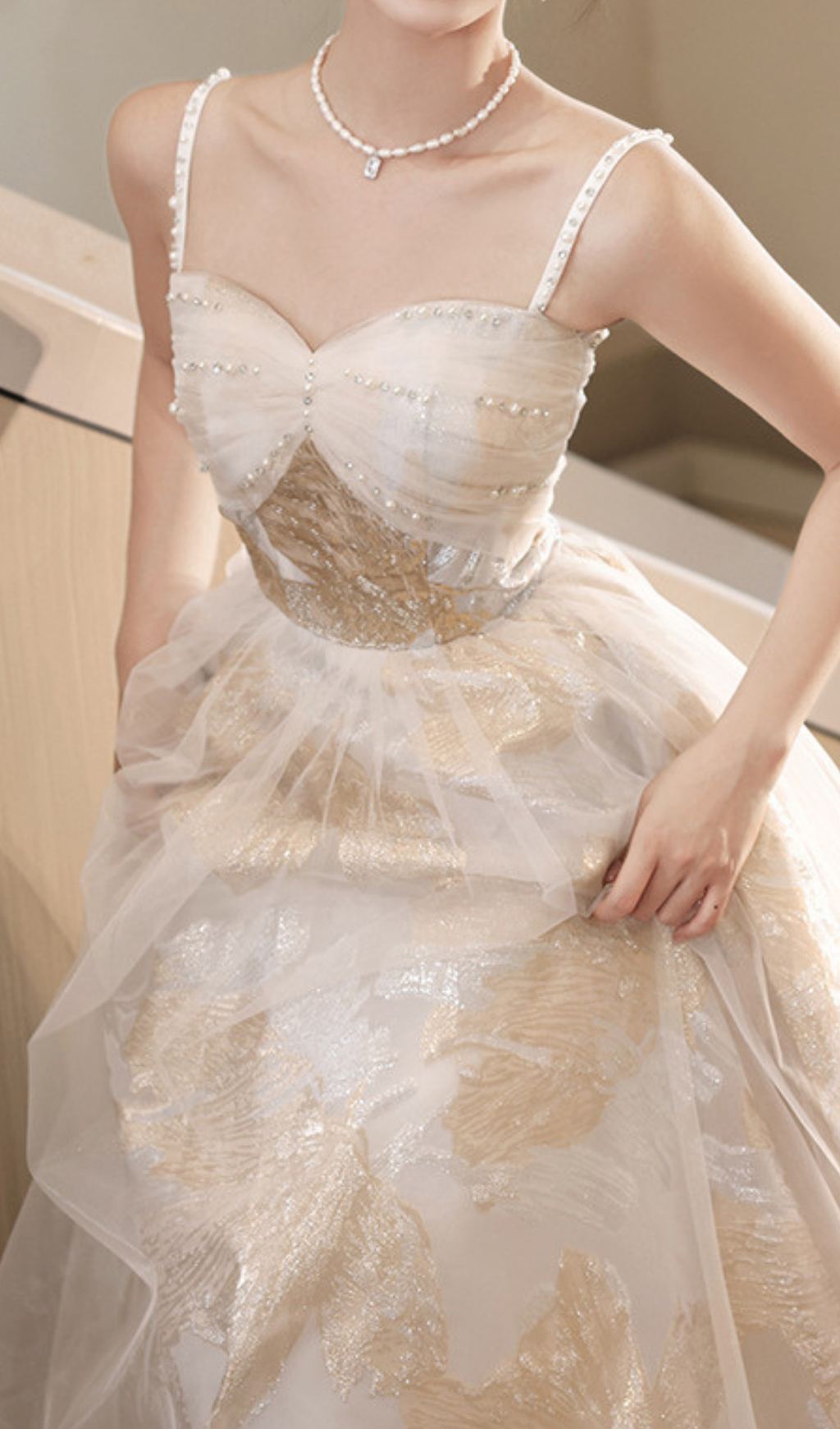 87a7e76fc7654e9e7e7d4668110c426f.png Fashionslee Women Gur Beaded Mesh Maxi Dress
