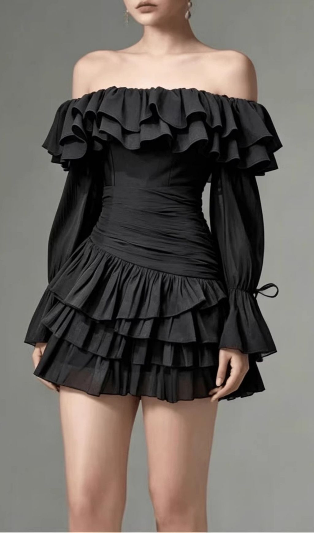 Fashionslee Women Kimya Off-Shoulder Ruffle Mini Dress