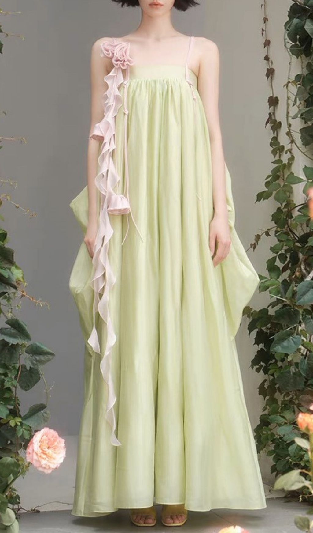 Fashionslee Women Kaisa Green Flower Maxi Dress