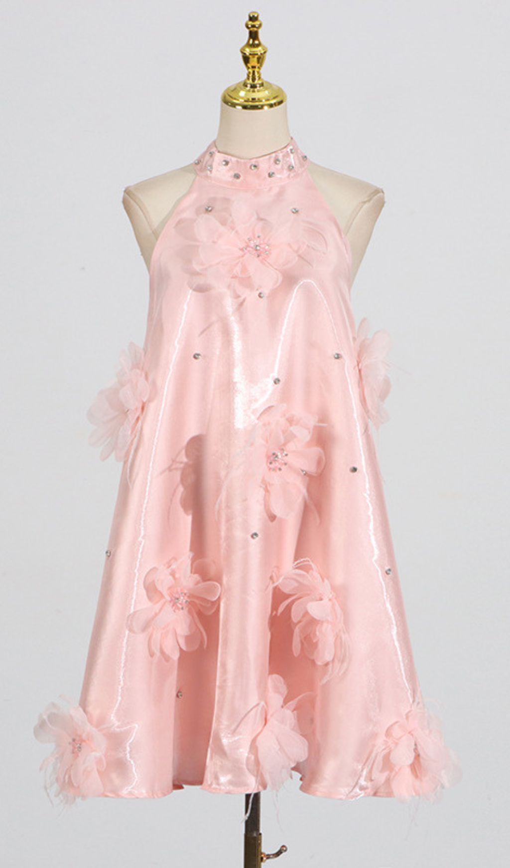 88482a00b8ec6e372a28c63a1207e41b.jpg Fashionslee Women Dusty Halter Flower Mini Dress