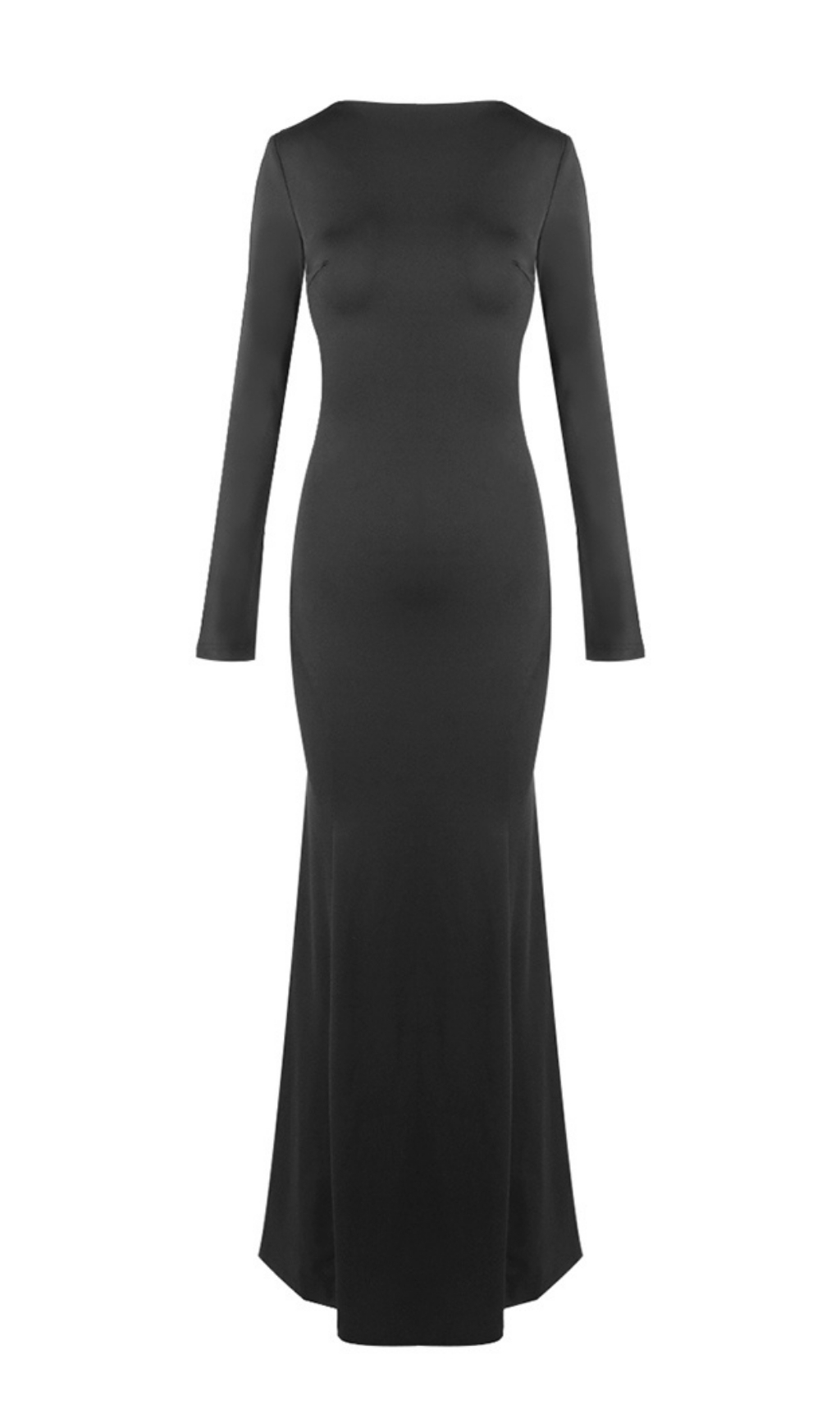 886b5552627111b3c740f1f836751d9b.jpg Fashionslee Women Franco Black Long Sleeve Backless Maxi Dress