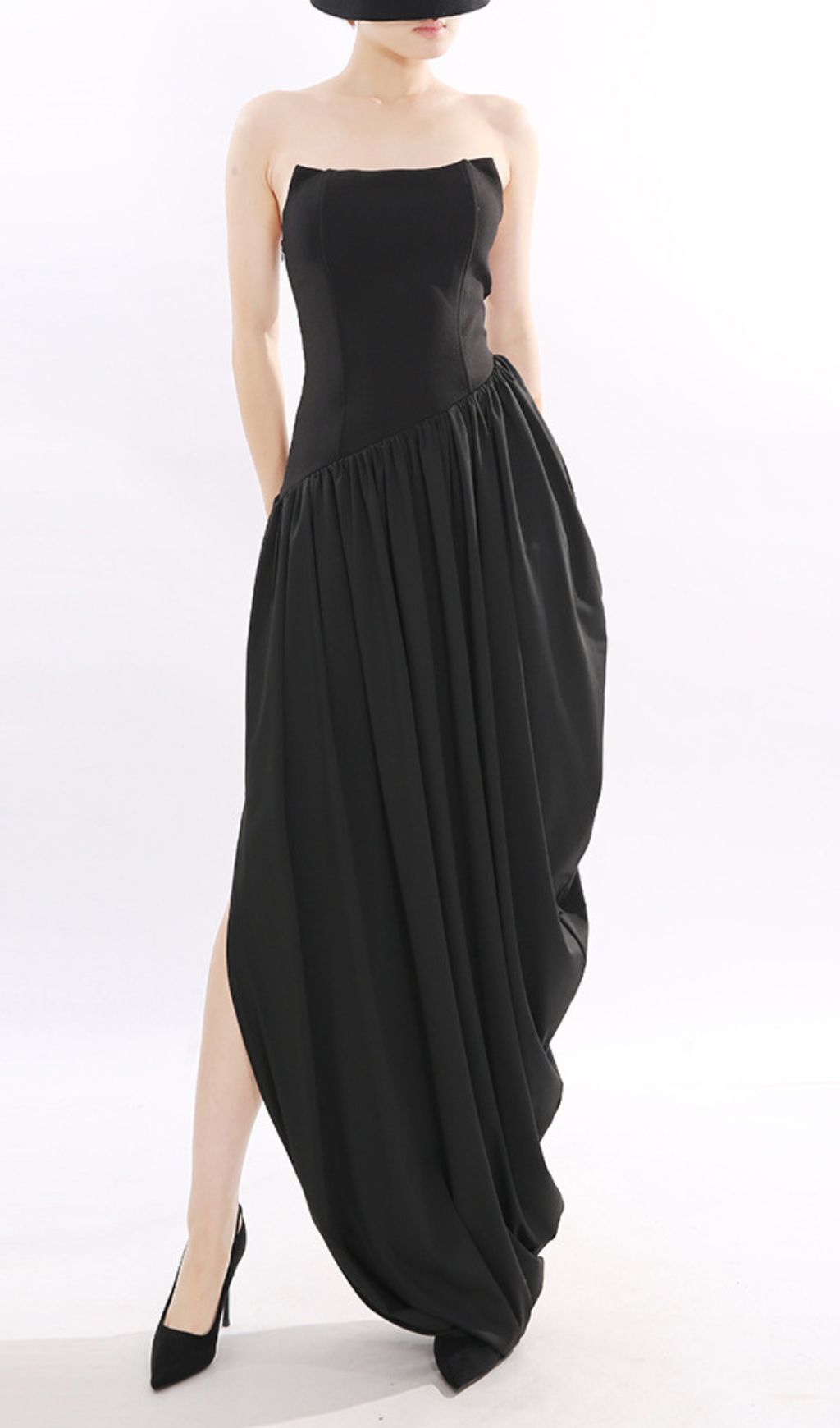 8892594d39684cceca51ea43827a843f.jpg Fashionslee Women Jethra Black Strapless Maxi Dress