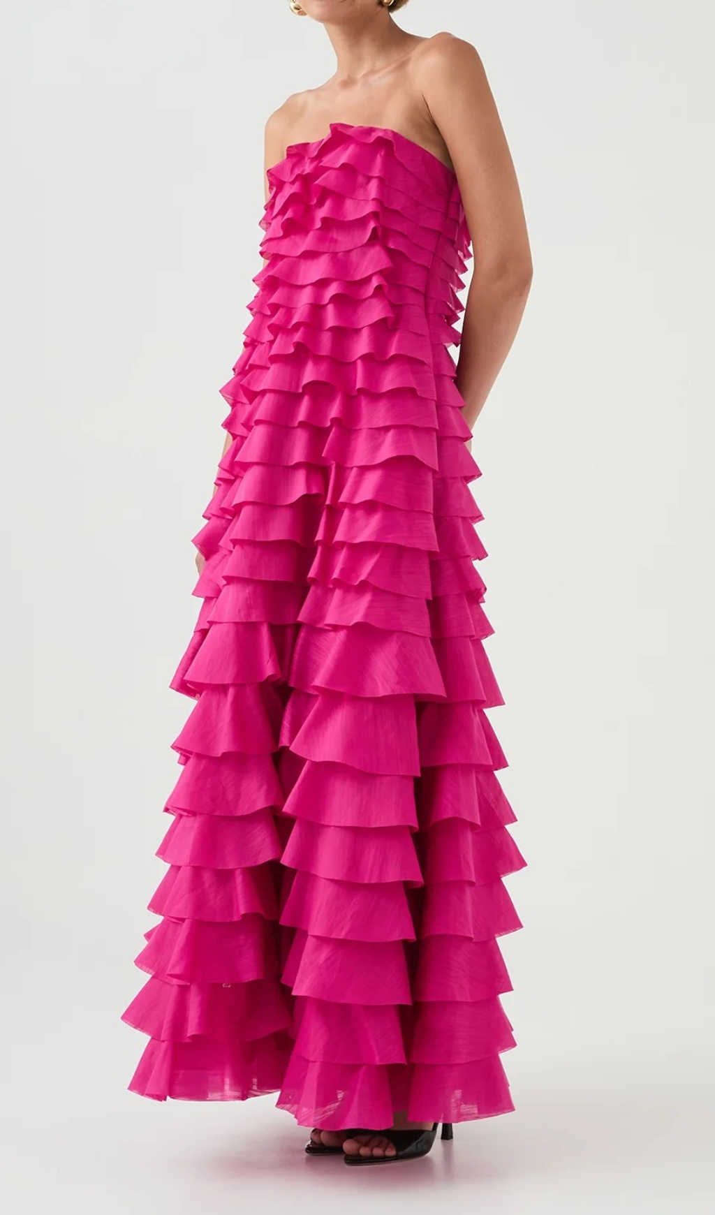 88b4406297dfeed053d0014db88ec88b.jpg Fashionslee Women Dasani Pink Strapless Layered Maxi Dress
