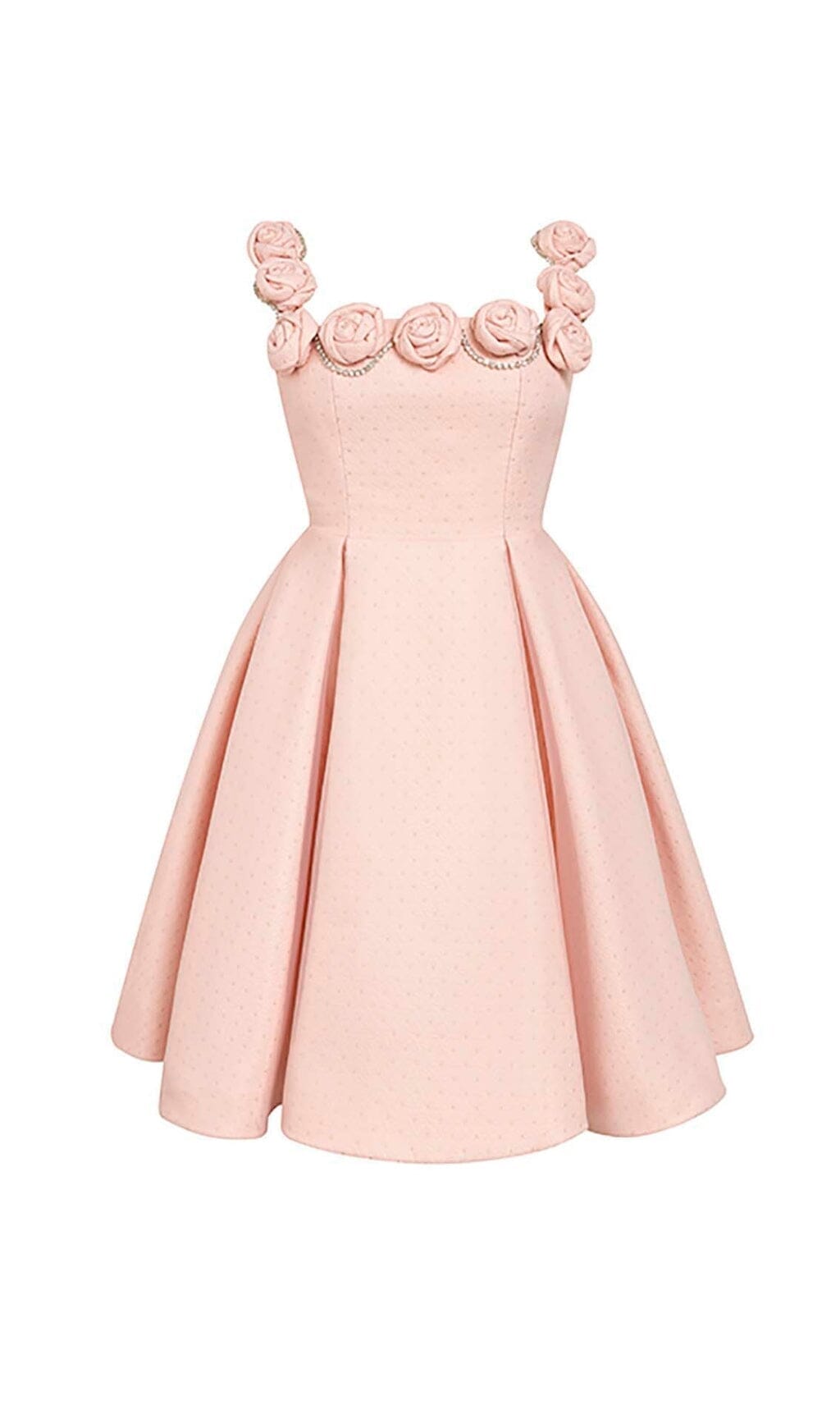 88c3d46cf253f059cb1e4a718c3c77fe.jpeg Fashionslee Women Rhinestone Rose Applique Mini Dress In Pink
