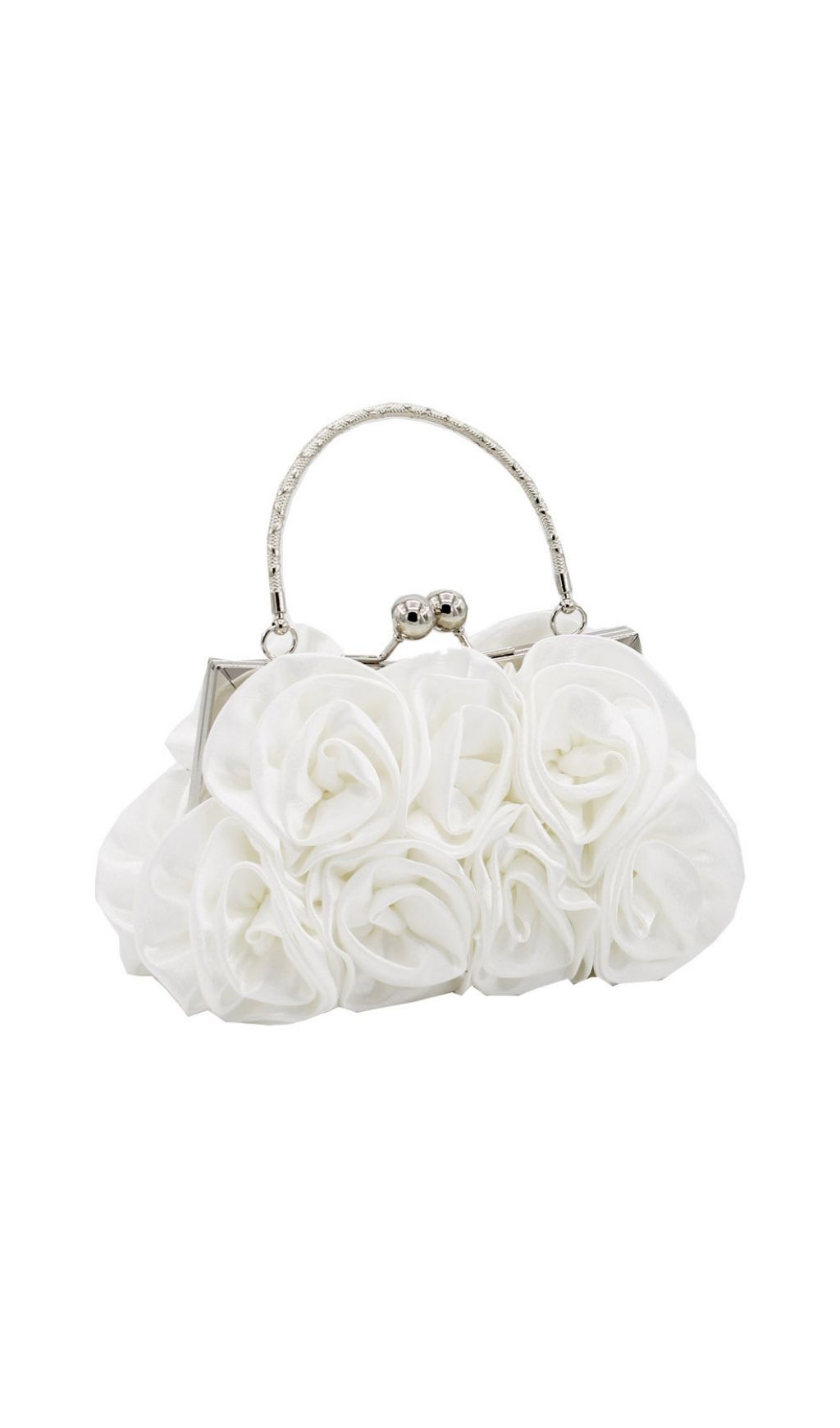 Fashionslee Women Adahy Flower Satin Bag In White