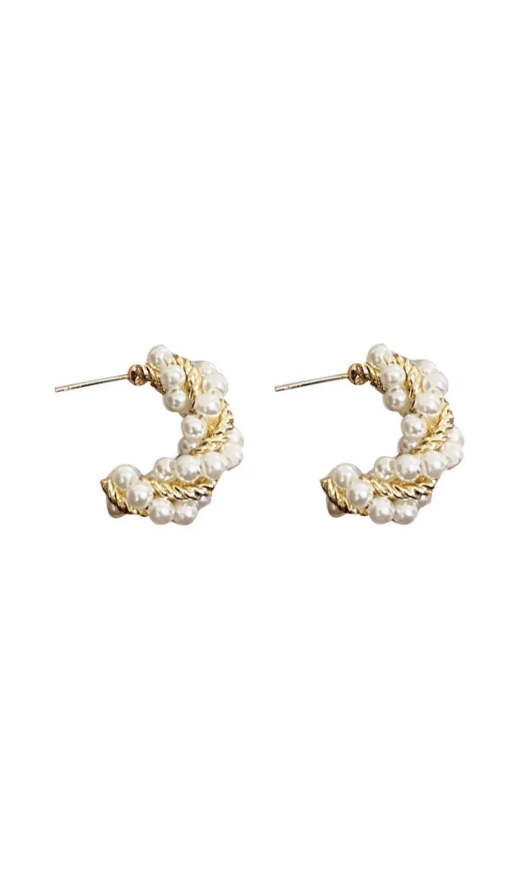 Fashionslee Women Light Luxury C-Shaped Pearl Earrings