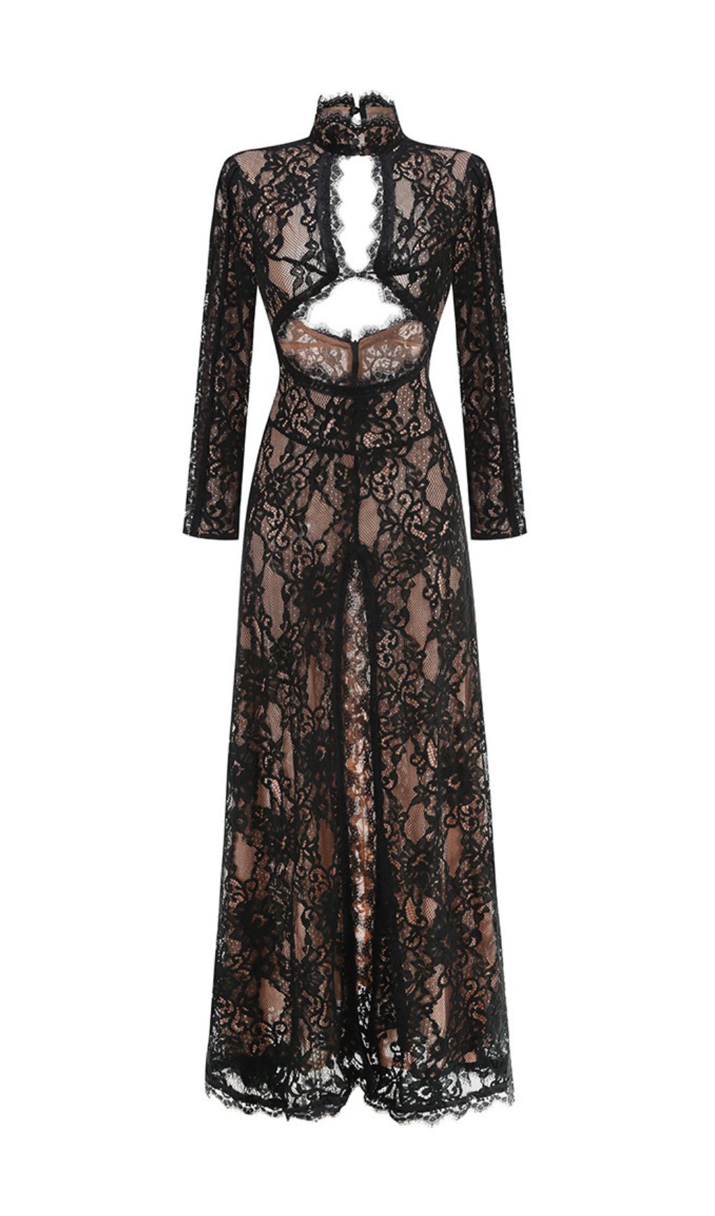 8904a12f91faf3a2430d2284576056fa.jpg Fashionslee Women Faizah Lace Long Sleeve Maxi Dress