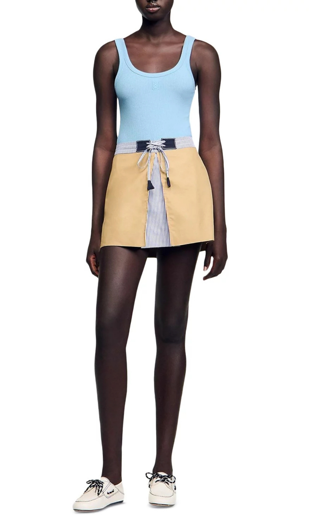 890a3b6257eb2af8758138022eceff20.jpg Fashionslee Women Short Dual Material Skirt