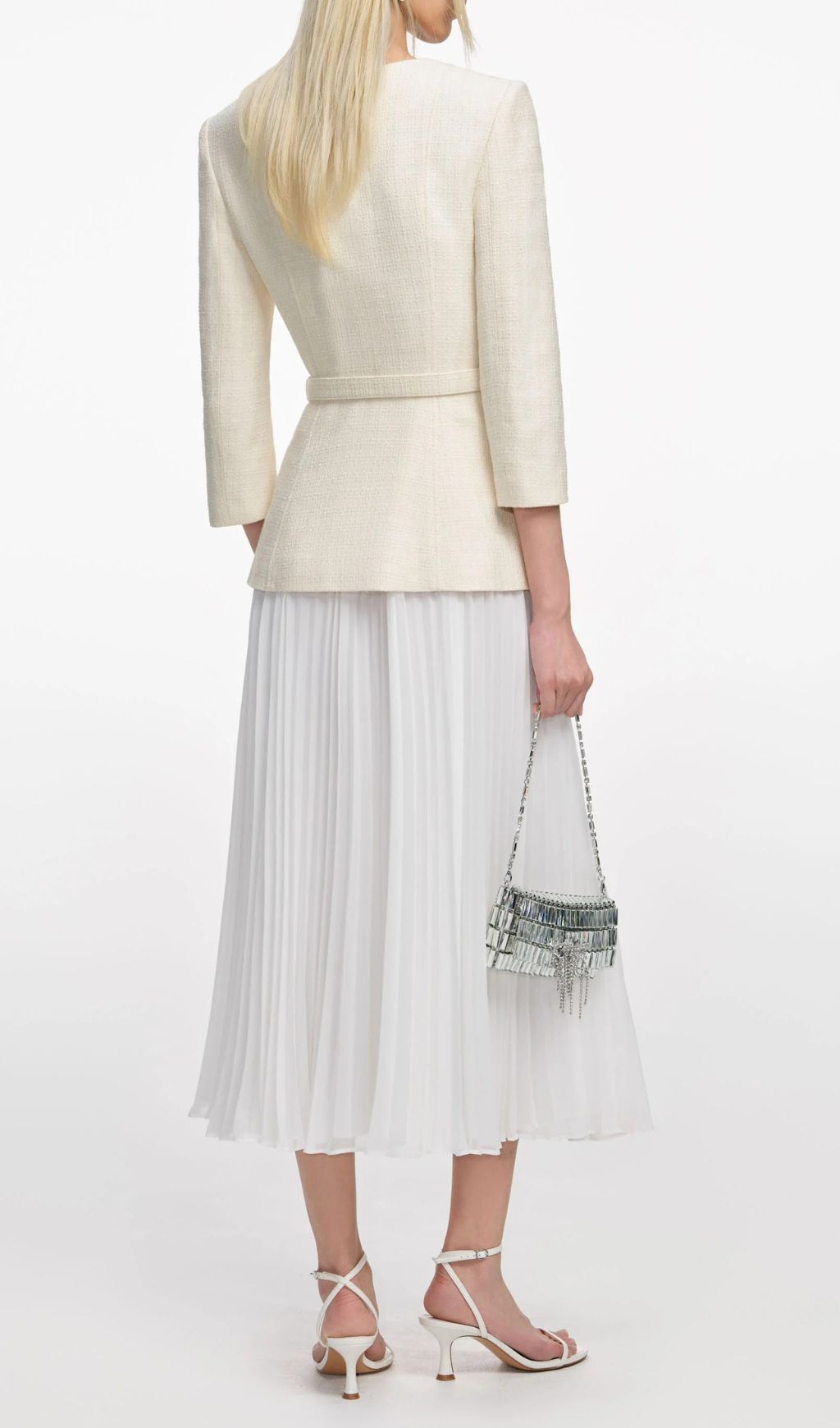 Fashionslee Women Ilayda Long Sleeve Pleated Midi Dress