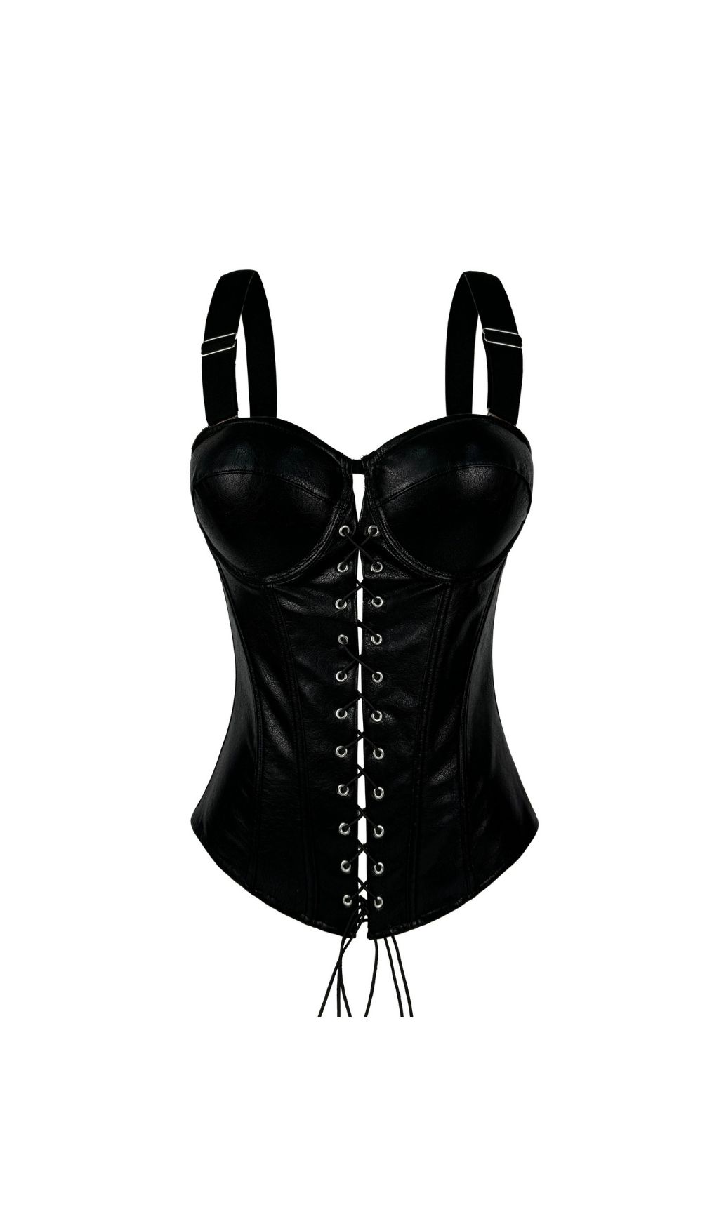 Fashionslee Women Karly PU Leather Corset Top