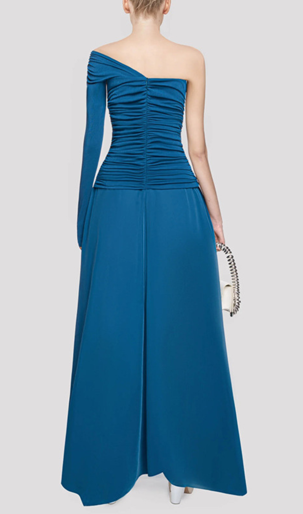 Fashionslee Women Harmon One-Shoulder Ruched Maxi Dress