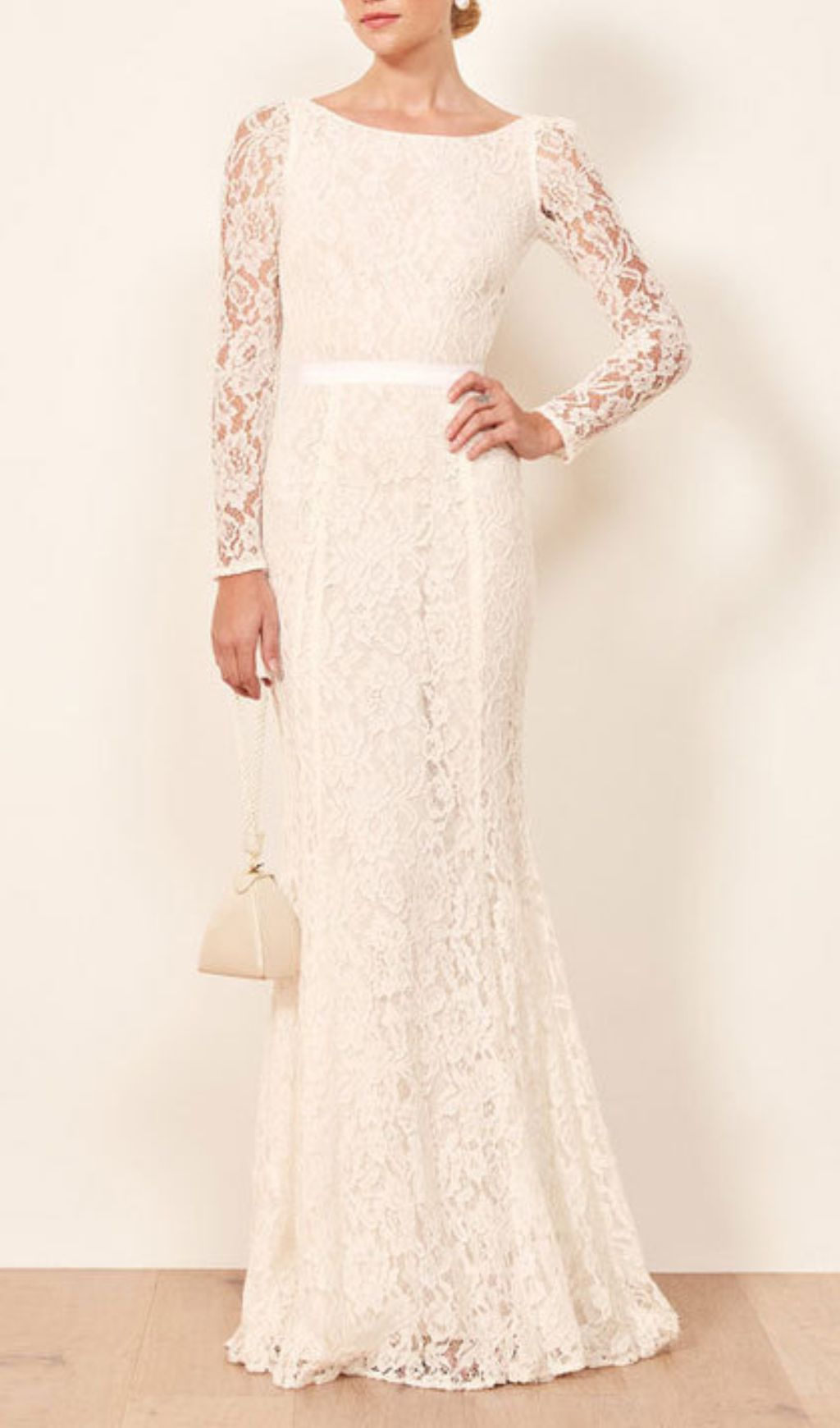 Fashionslee Women Haynes White Lace Long Sleeve Maxi Dress