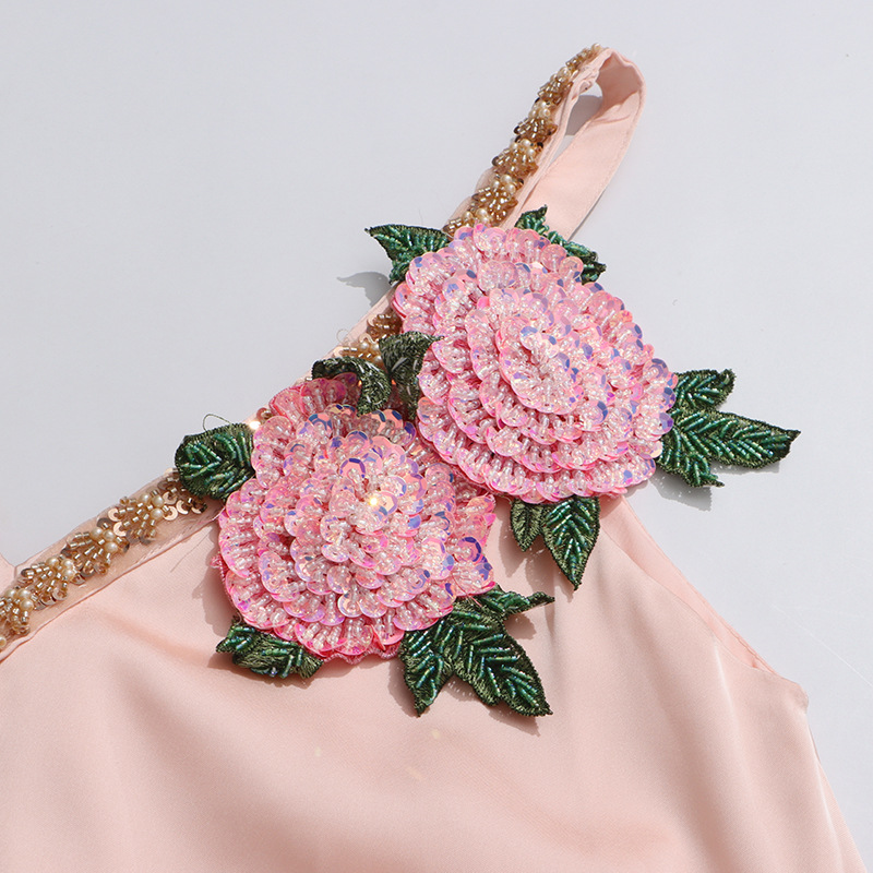 8a6e1a272819549f5d18bdfb8ae243c1.jpg Fashionslee Women Inge Pink Strappy Flower Maxi Dress