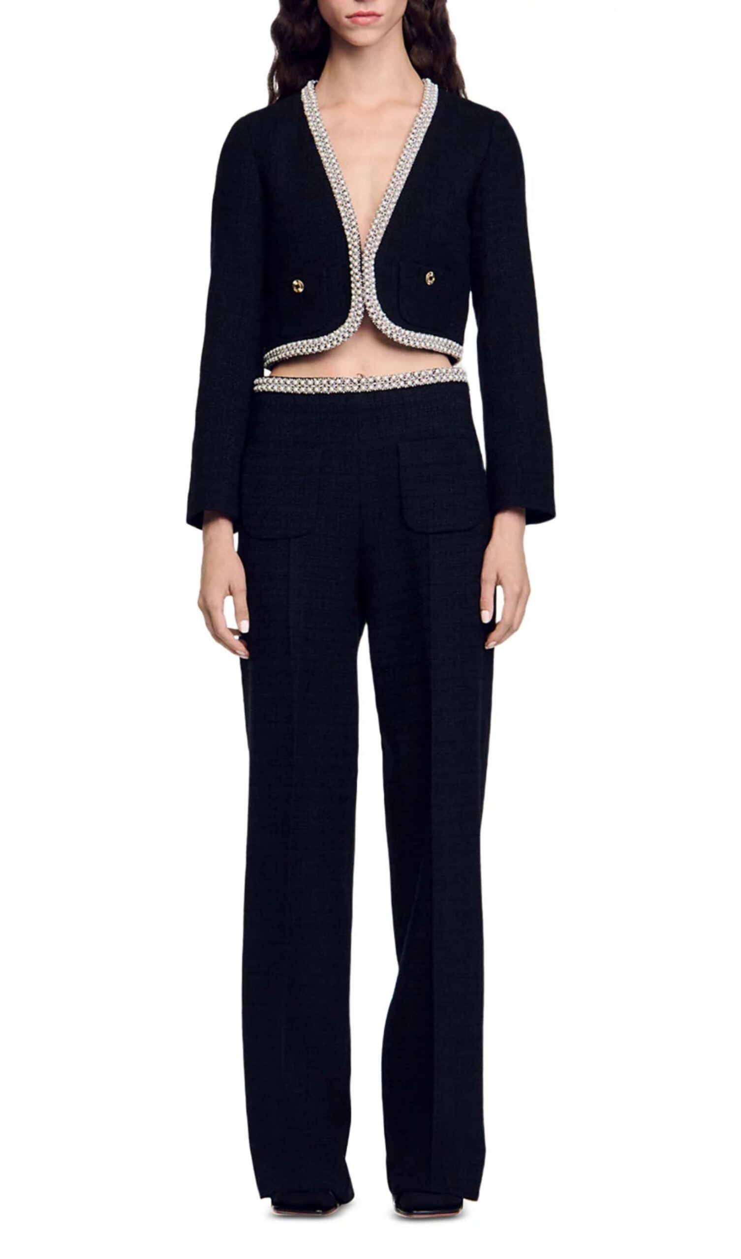 8a784894c74a2d07db1c18e903b86af2.jpg Fashionslee Women Vaya Beaded Tweed Pants
