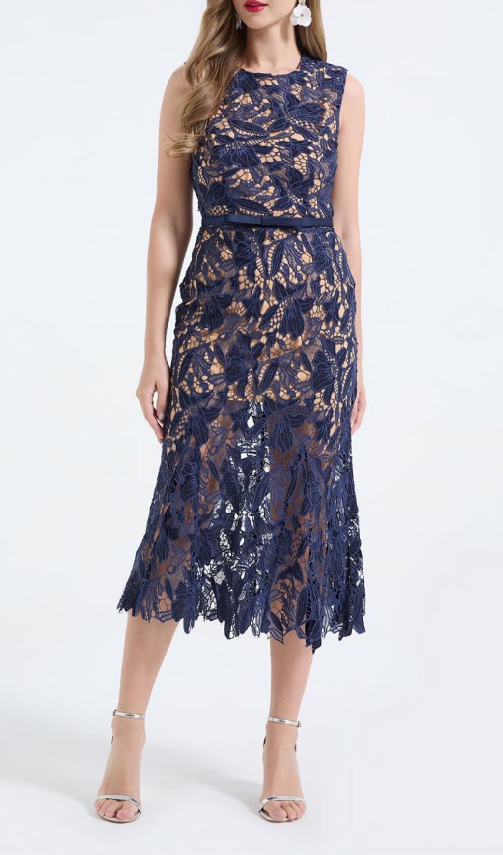 Fashionslee Women Mirexen Floral Cutout Midi Dress
