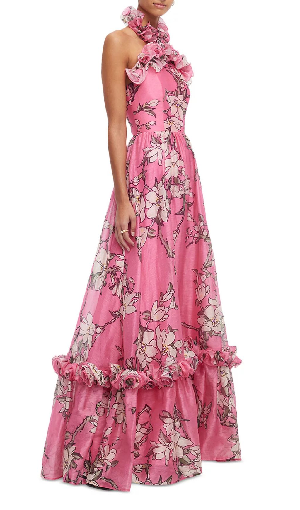 8a9f2782fff4a3ac3e03264493b0cfef.jpg Fashionslee Women Isabelle Ruffled Halter Maxi Dress