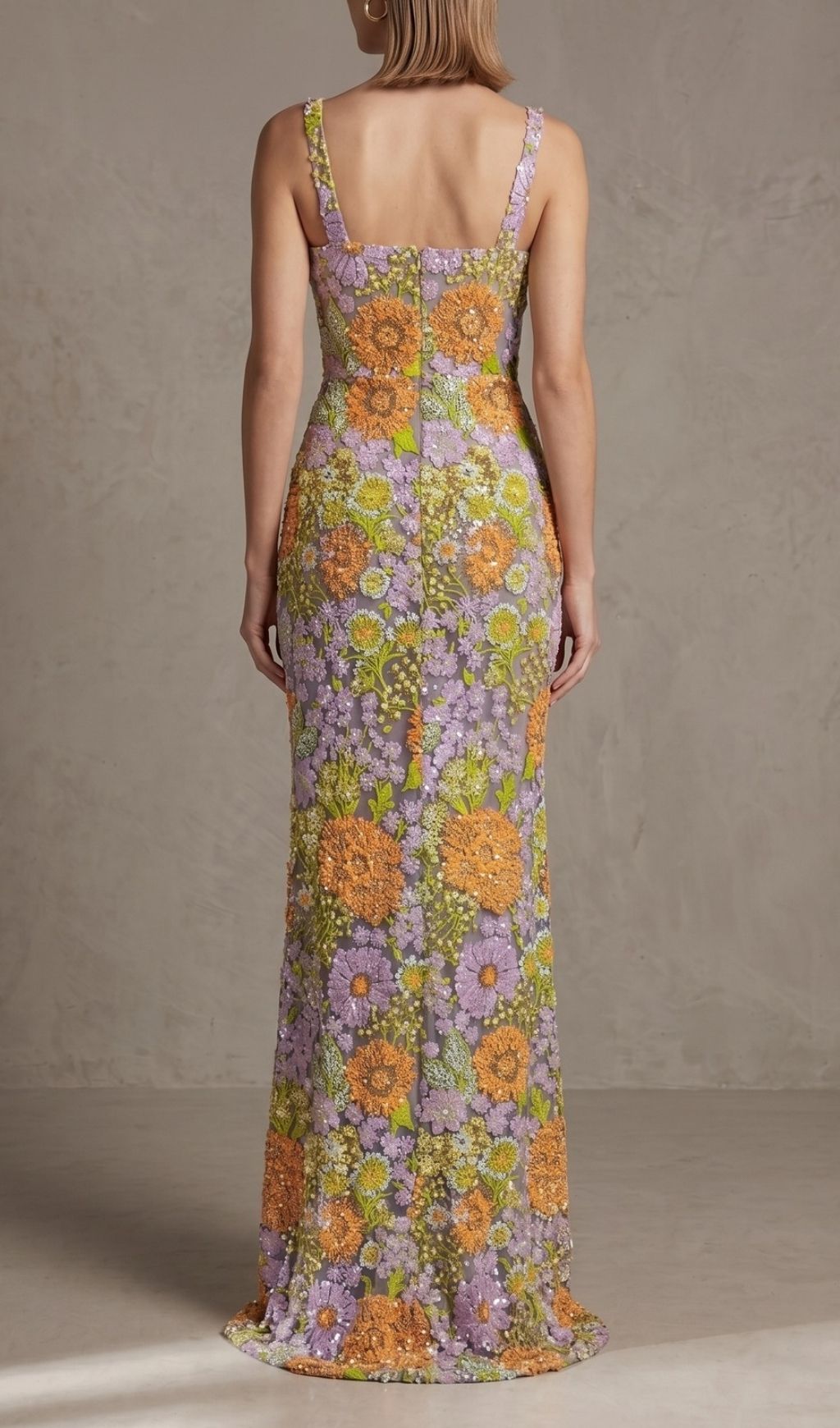 Fashionslee Women Kiko Strappy Floral Sequin Maxi Dress
