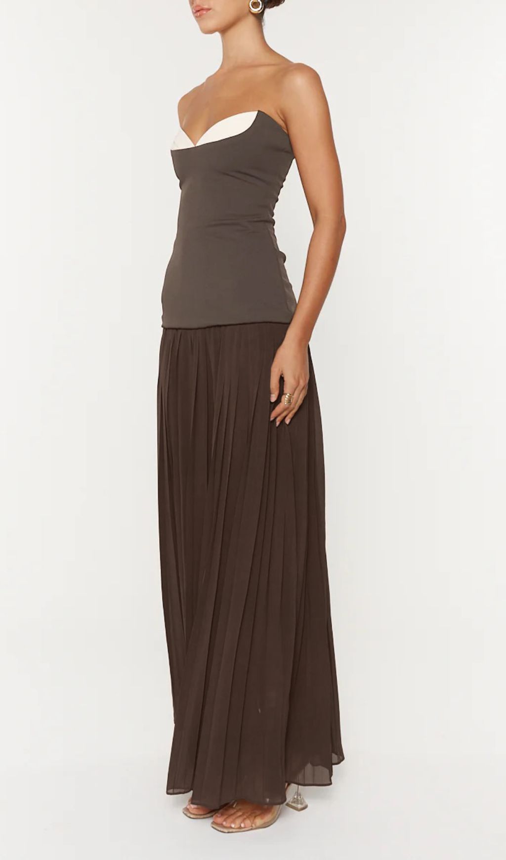 8aeb9dcac9191241dd8494947cf771d9.jpg Fashionslee Women Isoke Strapless Patchwork Maxi Dress