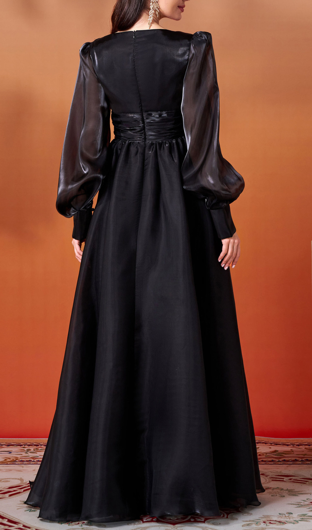 Fashionslee Women Gelilah Black Long Sleeve Maxi Dress