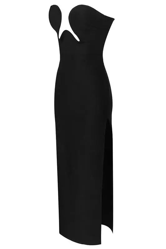 8b53ffe7a94e267a181d22a91666adc4.jpeg Fashionslee Women Theodora Black Maxi Bandage Dress