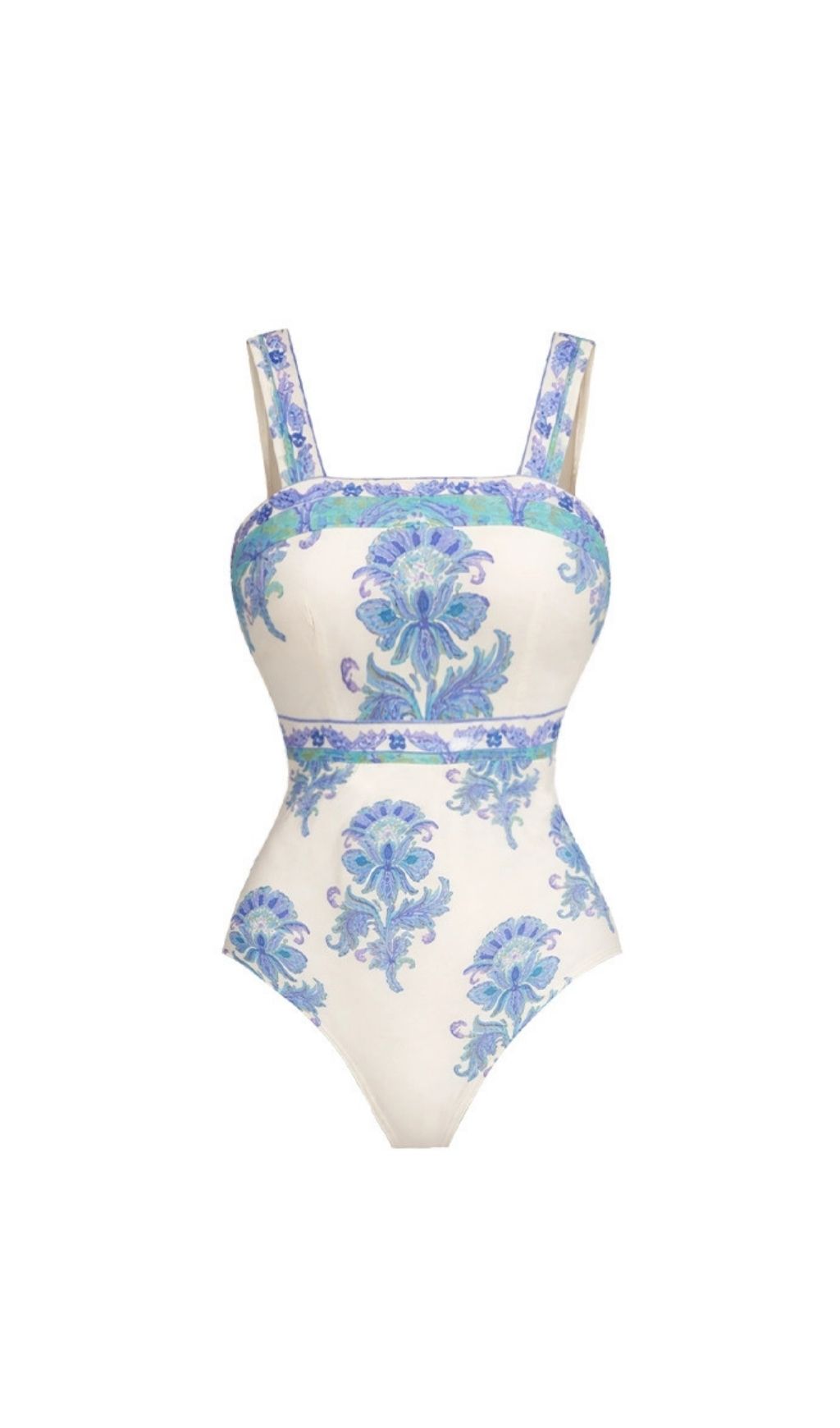8b5a6d59635a2e8a9eb7d6972a4c8de5.jpg Fashionslee Women Kristina Blue Printed One-Piece Swimsuit & Skirt Set