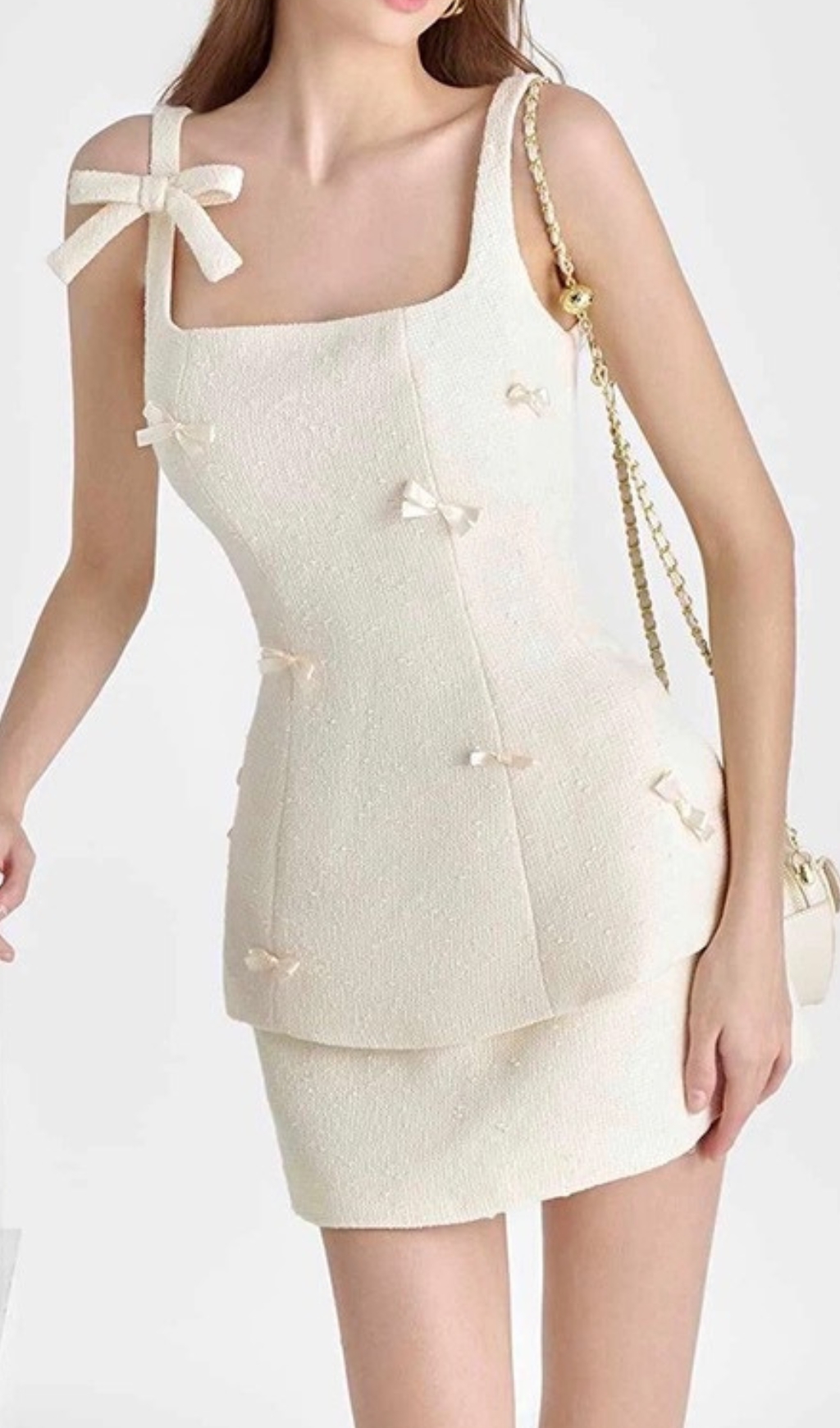 8b6d414b7a74f0617c2e65a0e7b3fb06.jpg Fashionslee Women Cian White Bow Two-Piece Set